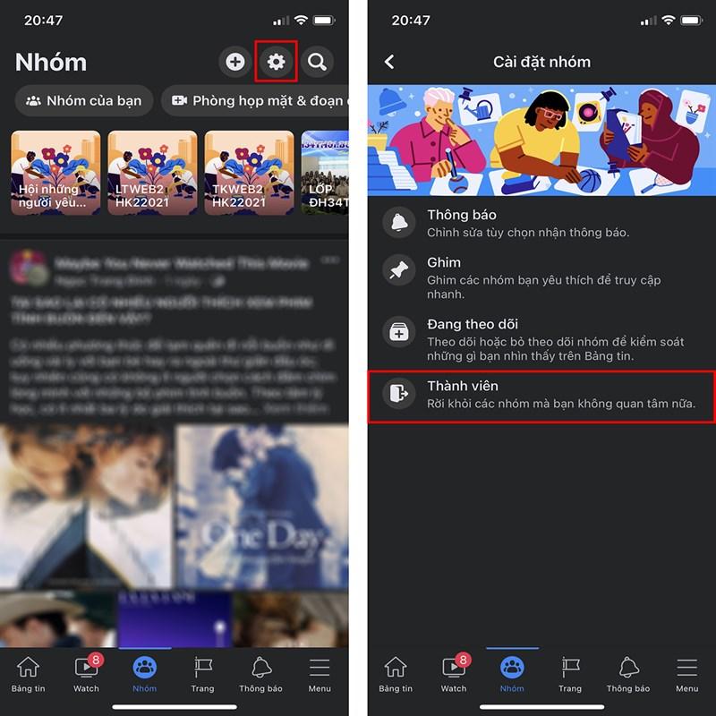 Cách thoát nhóm Facebook trên điện thoại