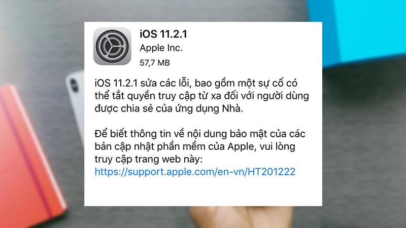 Cập nhật iOS 11.2.5 Beta 1