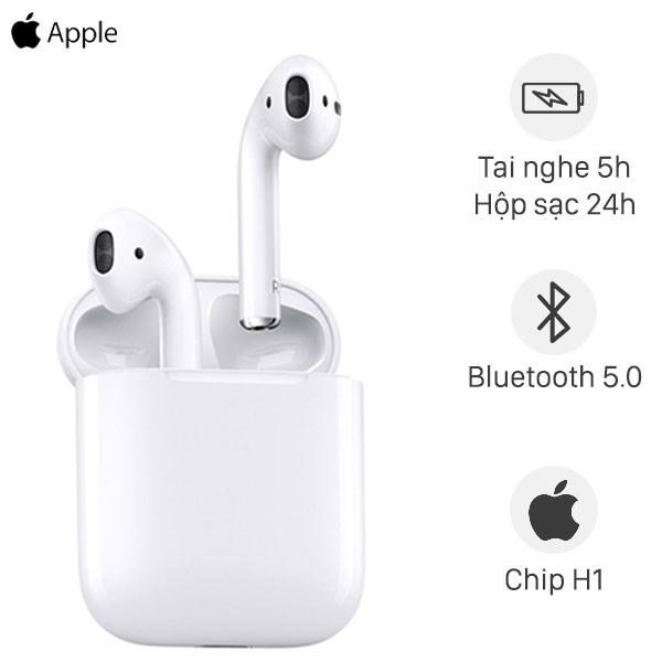 Tai nghe Bluetooth AirPods 2 Lightning Charge Apple MV7N2 thiết nhỏ gọn, hộp đựng được bo tr&ograve;n g&oacute;c