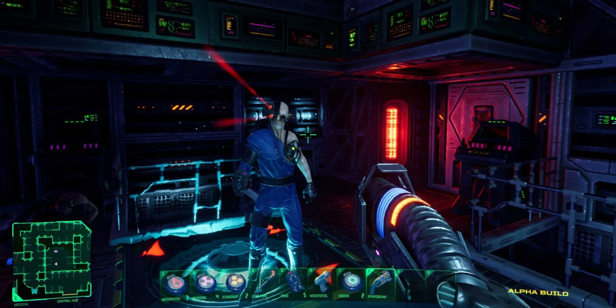 Ảnh bìa game System Shock Remake (2023) với hình ảnh SHODAN đáng sợ
