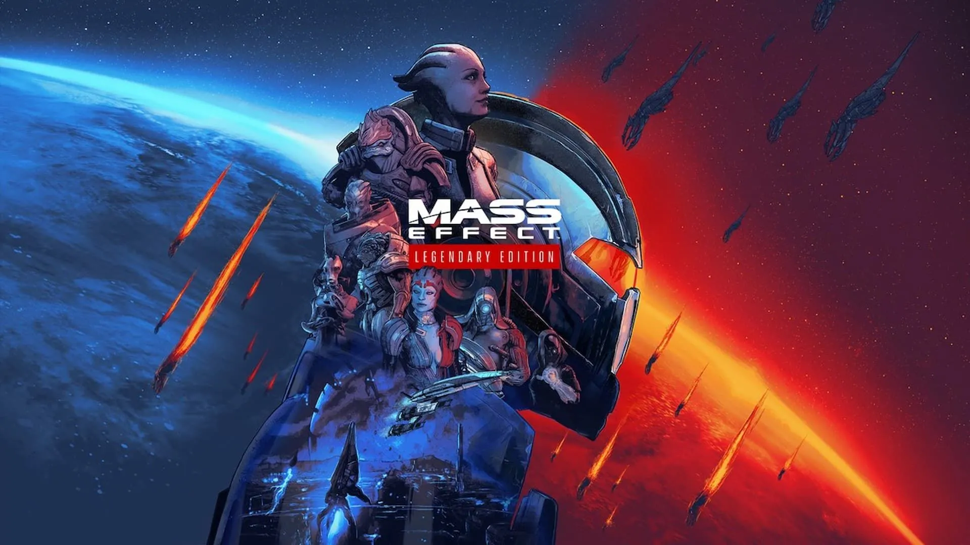 Ảnh bìa Mass Effect Trilogy với hình ảnh các nhân vật chính