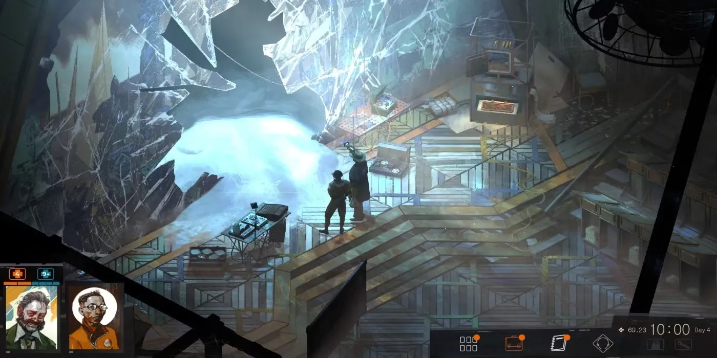Ảnh chụp màn hình gameplay từ game Disco Elysium thể hiện yếu tố chính trị