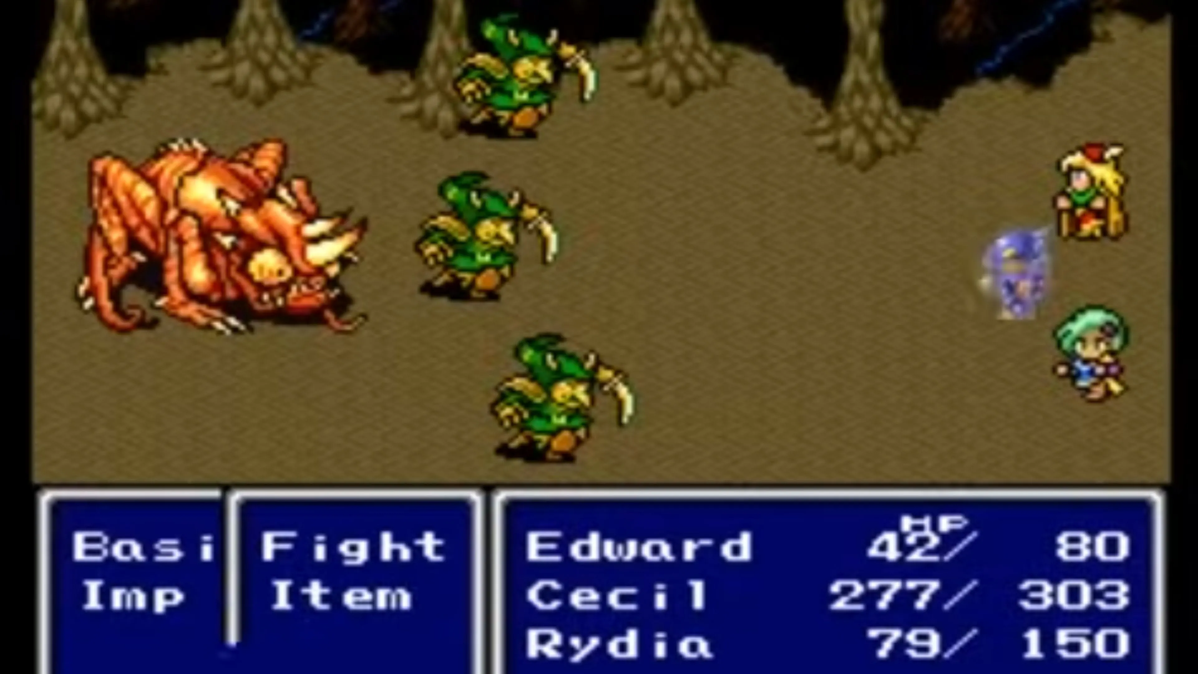 Ảnh chụp màn hình trận chiến trong Final Fantasy II Pixel Remaster