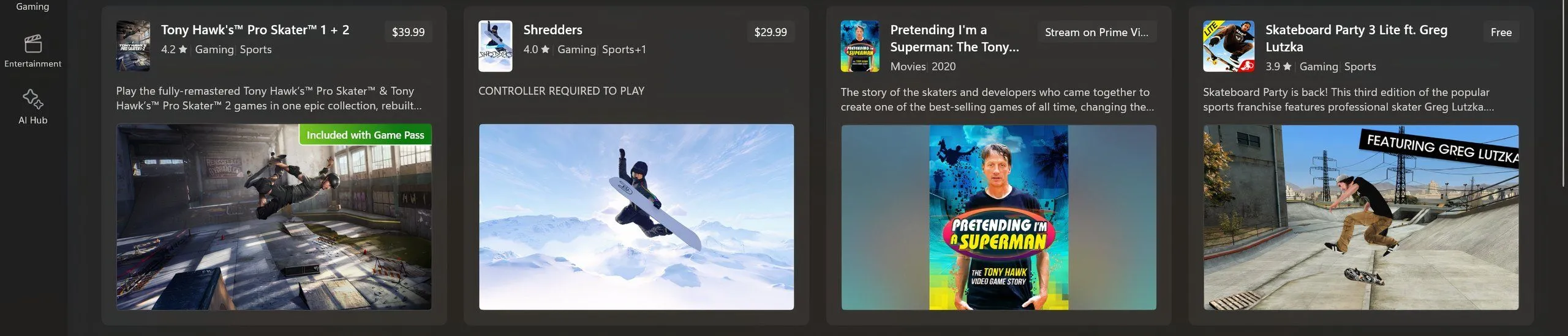 Ảnh chụp màn hình Windows Store cho thấy Call of Duty: World at War và các game khác được liệt kê với nhãn &quot;Included in Game Pass&quot;
