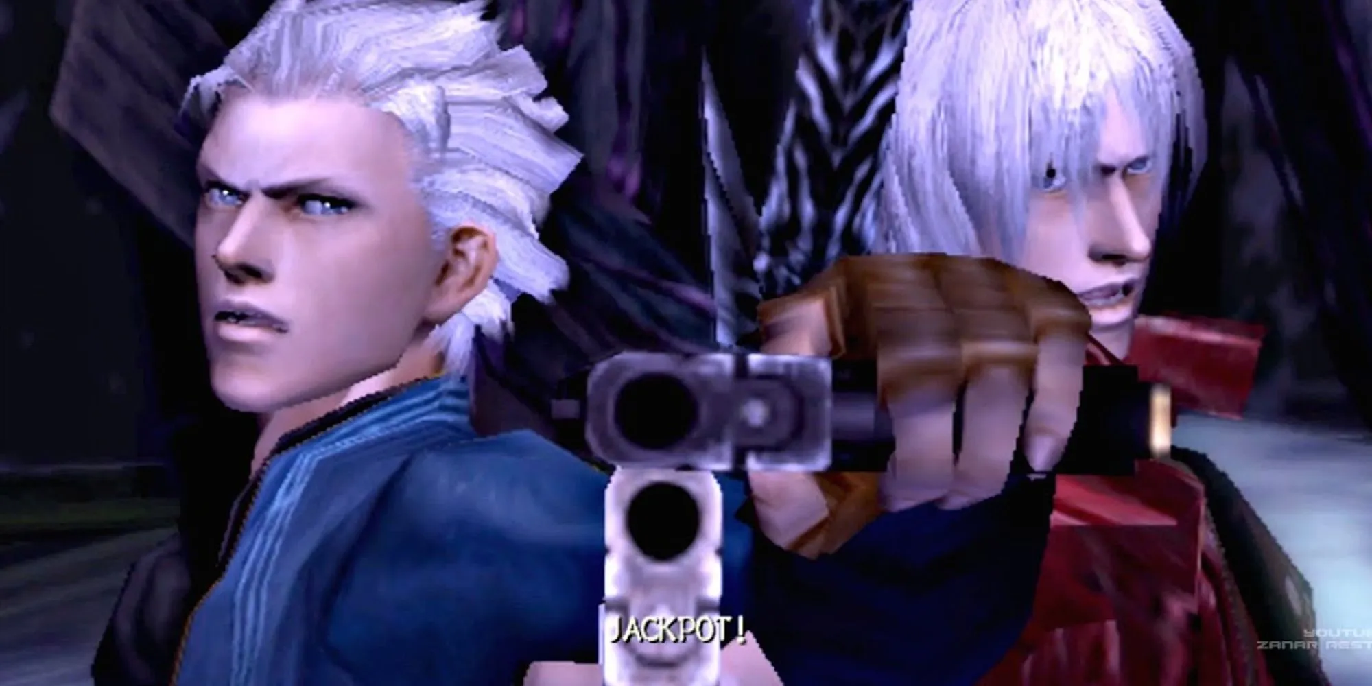 Arkham trong Devil May Cry 3 biến thành dạng quỷ màu tím nhớp nháp