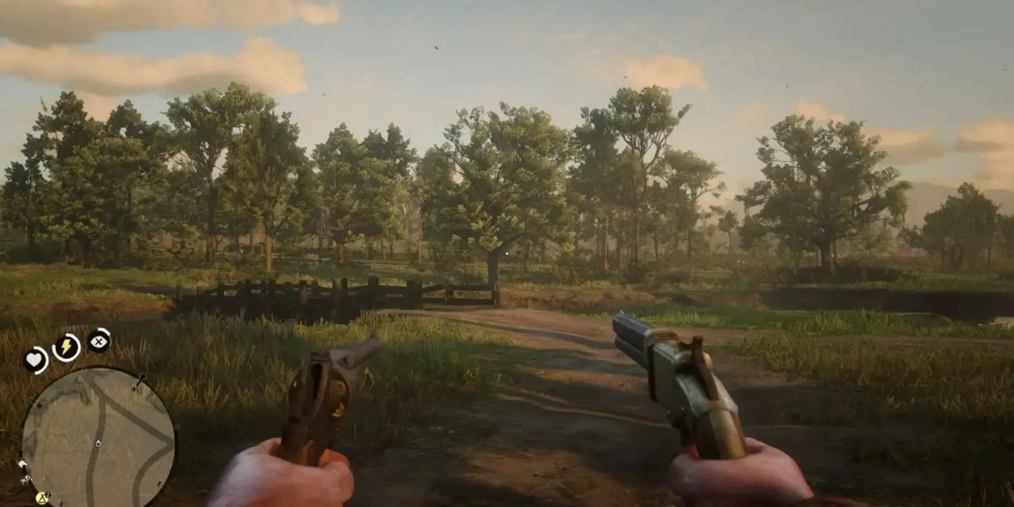 Arthur Morgan ngắm bắn từ góc nhìn thứ nhất trong Red Dead Redemption 2, mang lại trải nghiệm nhập vai sâu sắc.