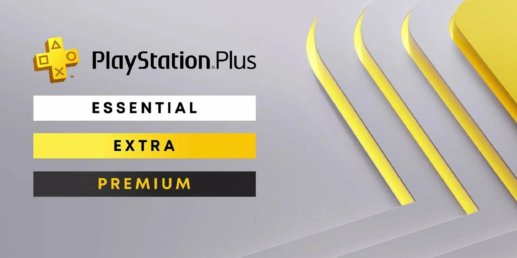 Các gói thuê bao PlayStation Plus Essential, Extra và Deluxe hiển thị trên màn hình