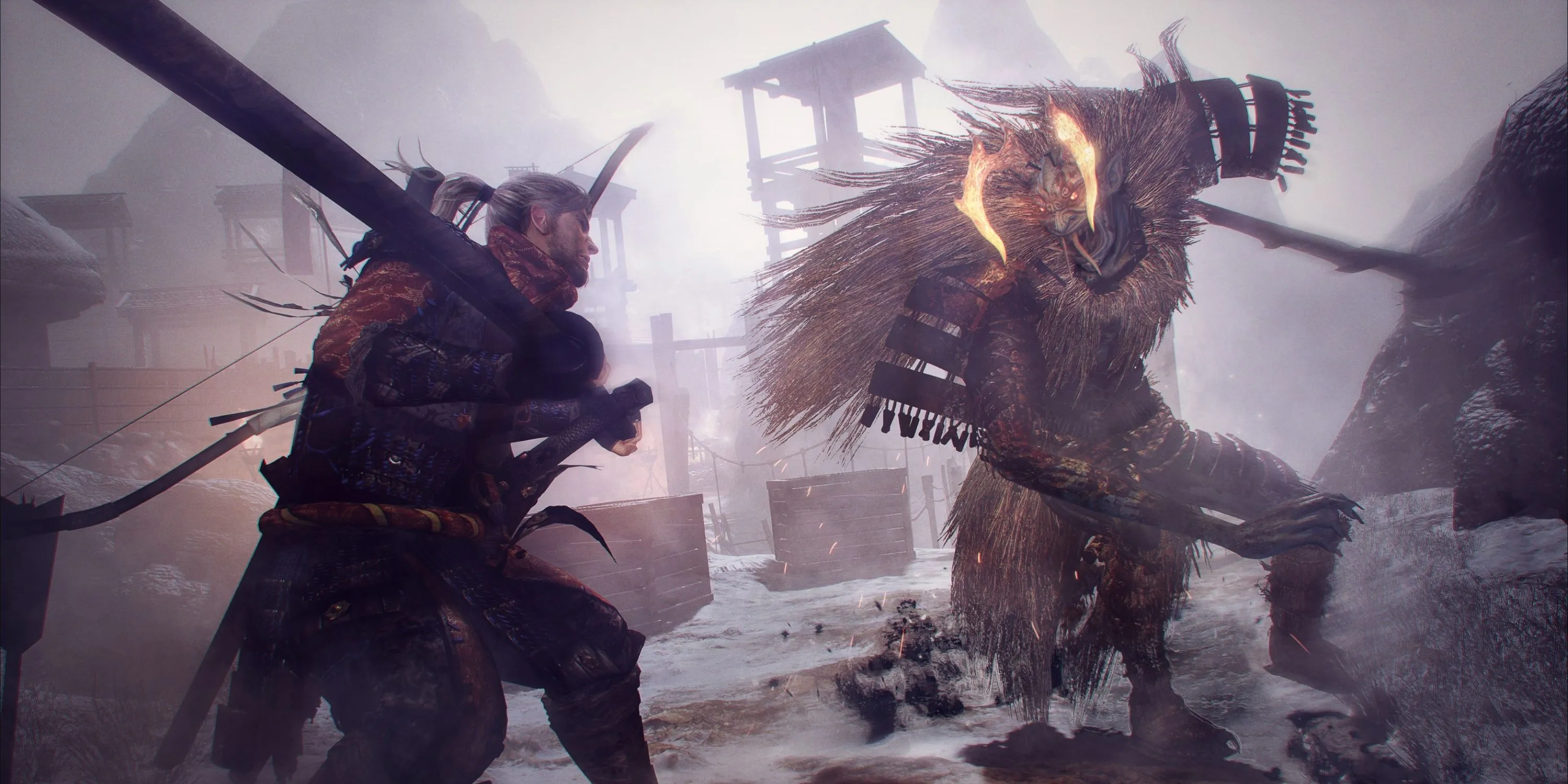 Cảnh chiến đấu trong Nioh Remastered với kỹ năng điêu luyện