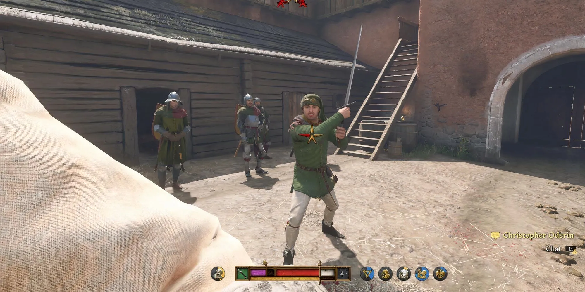Cảnh đấu tay đôi trong Kingdom Come Deliverance 2 với hai hiệp sĩ giáp trụ đầy đủ