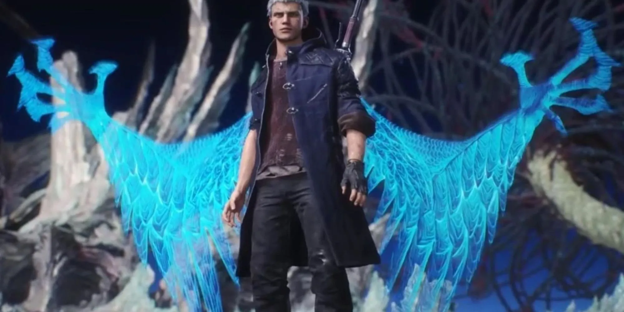 Cánh tay quỷ Devil Bringer của Nero trong Devil May Cry 5 thực hiện một đòn tóm mạnh mẽ