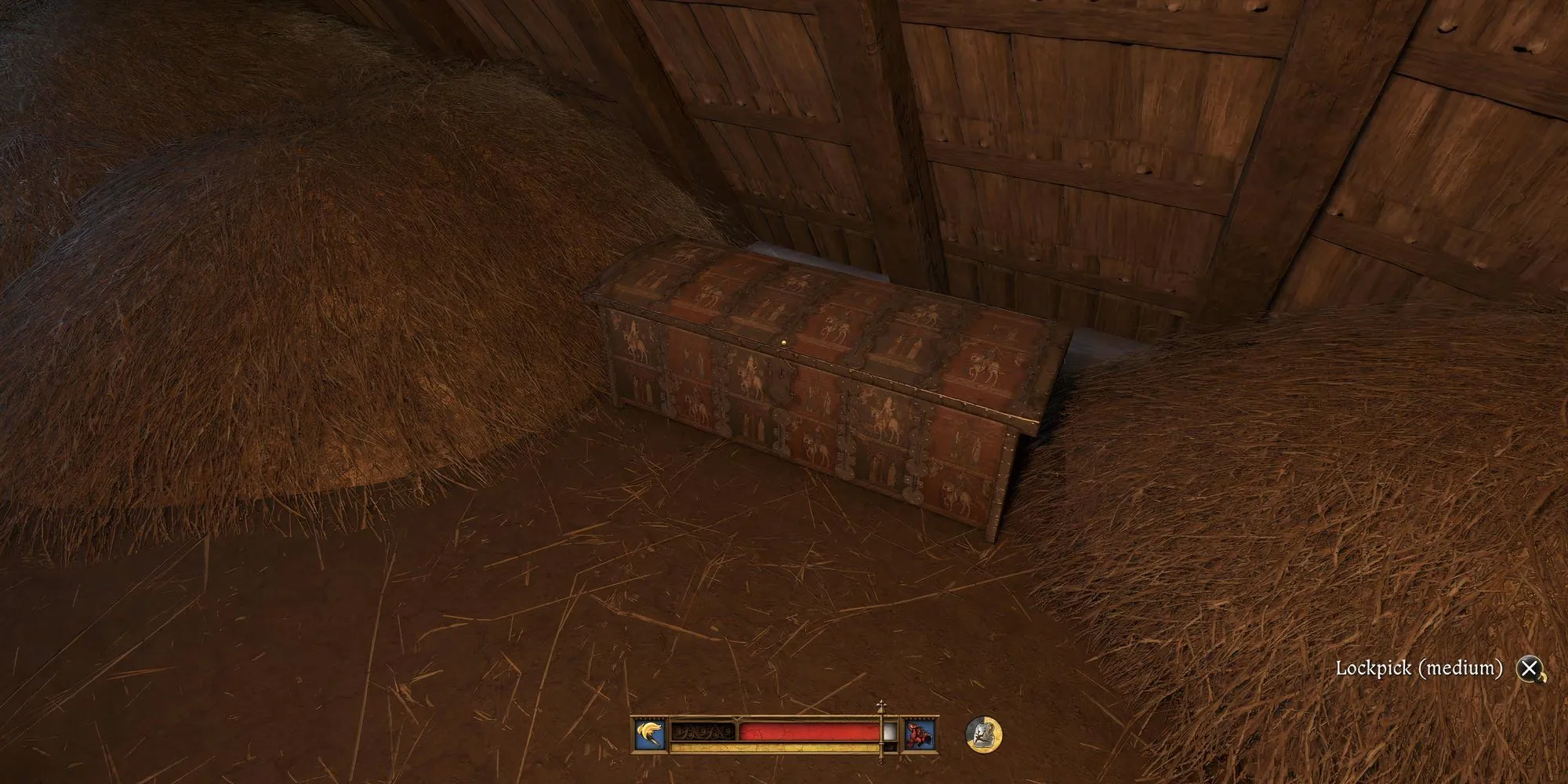 Chiếc rương được sơn vẽ trong Kingdom Come Deliverance 2, nơi cất giữ vật phẩm