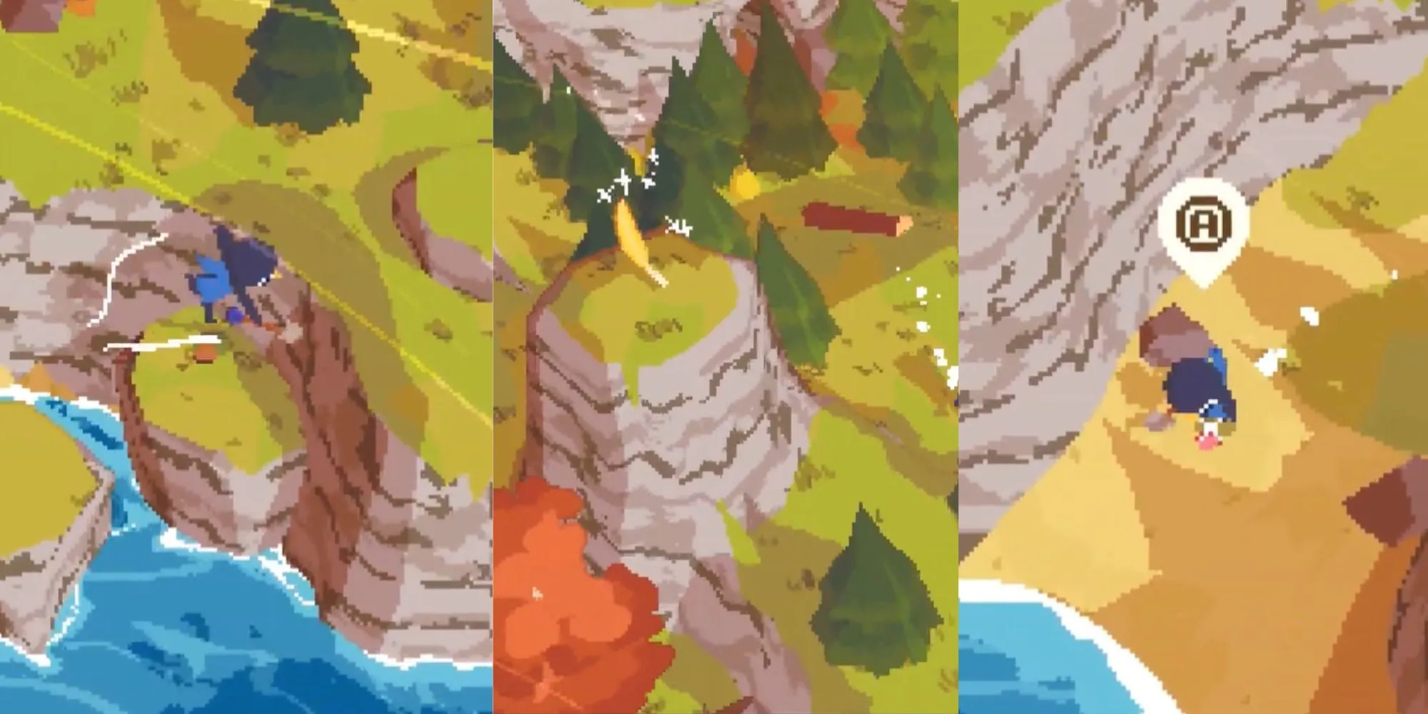 Chim leo núi tìm lông vũ vàng trong game A Short Hike
