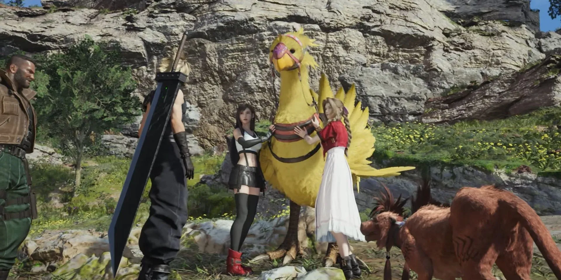 Cloud và nhóm gặp gỡ Chocobo Piko trong Final Fantasy 7 Rebirth