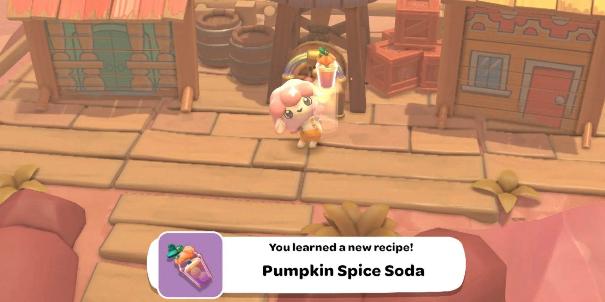 Công thức Pumpkin Spice Soda trong Hello Kitty Island Adventure