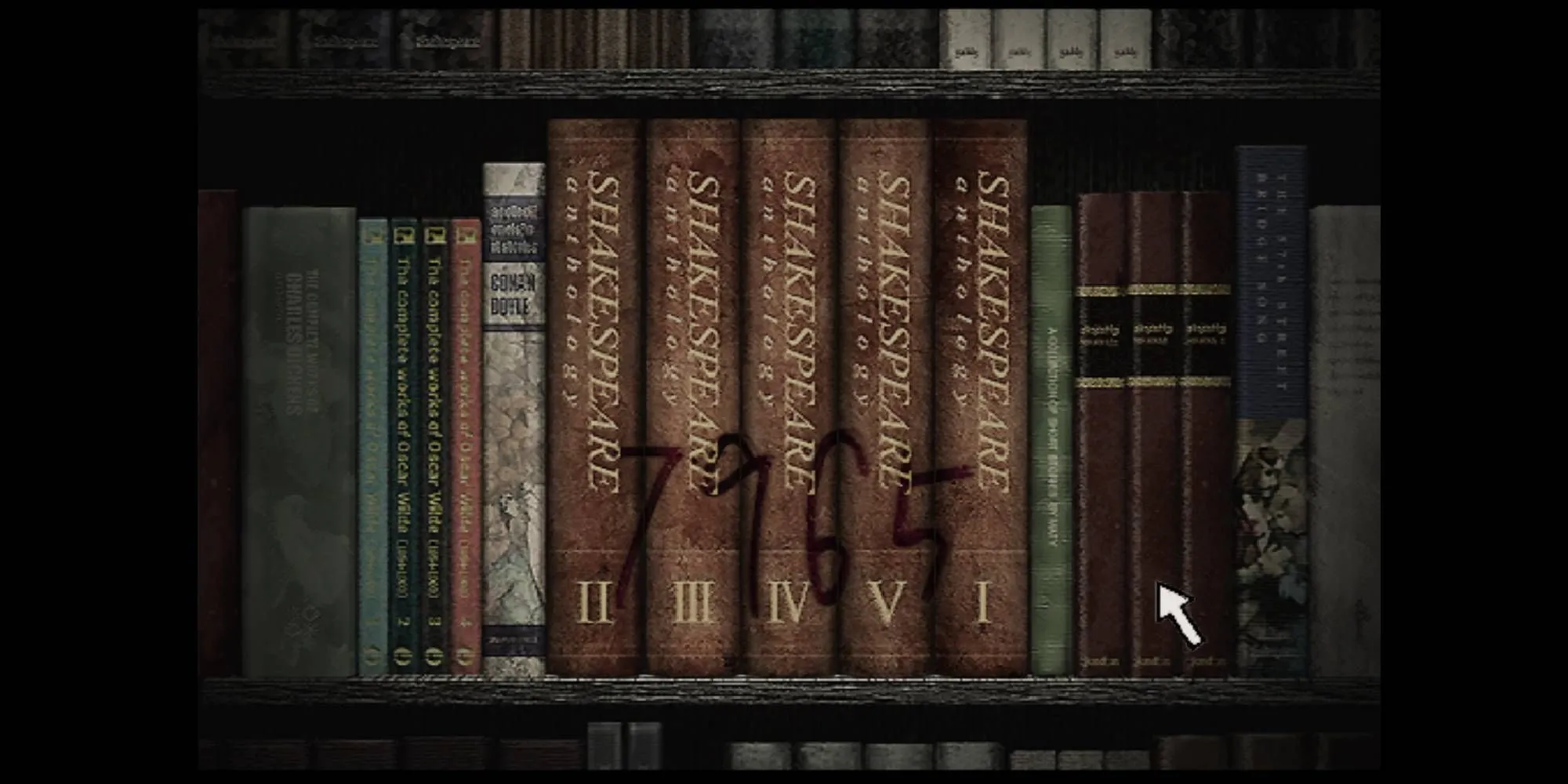 Cuốn sách và ghi chú liên quan đến câu đố Shakespeare trong game kinh dị Silent Hill 3