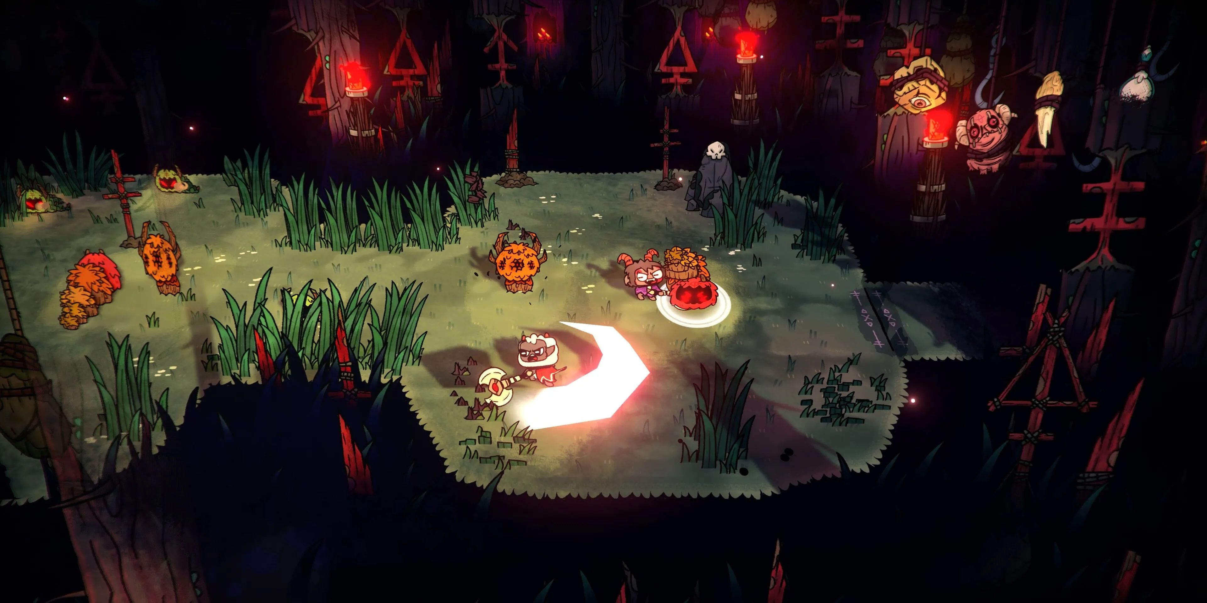 Cừu và Dê trong Cult of the Lamb, game co-op quản lý giáo phái độc đáo