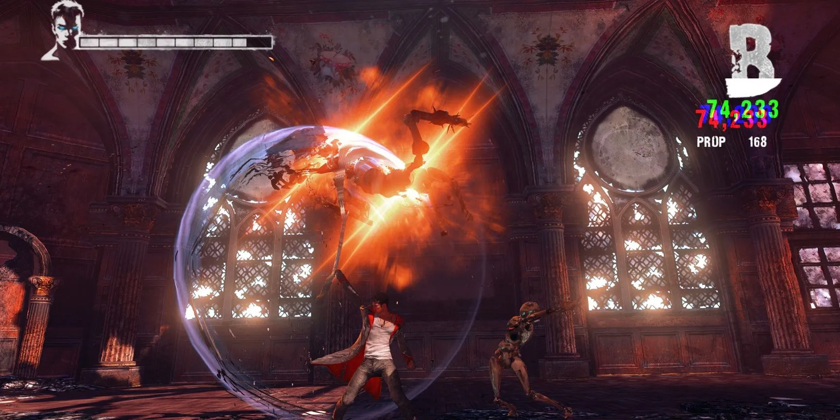Dante thực hiện chiêu Prop Shredder đẹp mắt trong DmC Devil May Cry