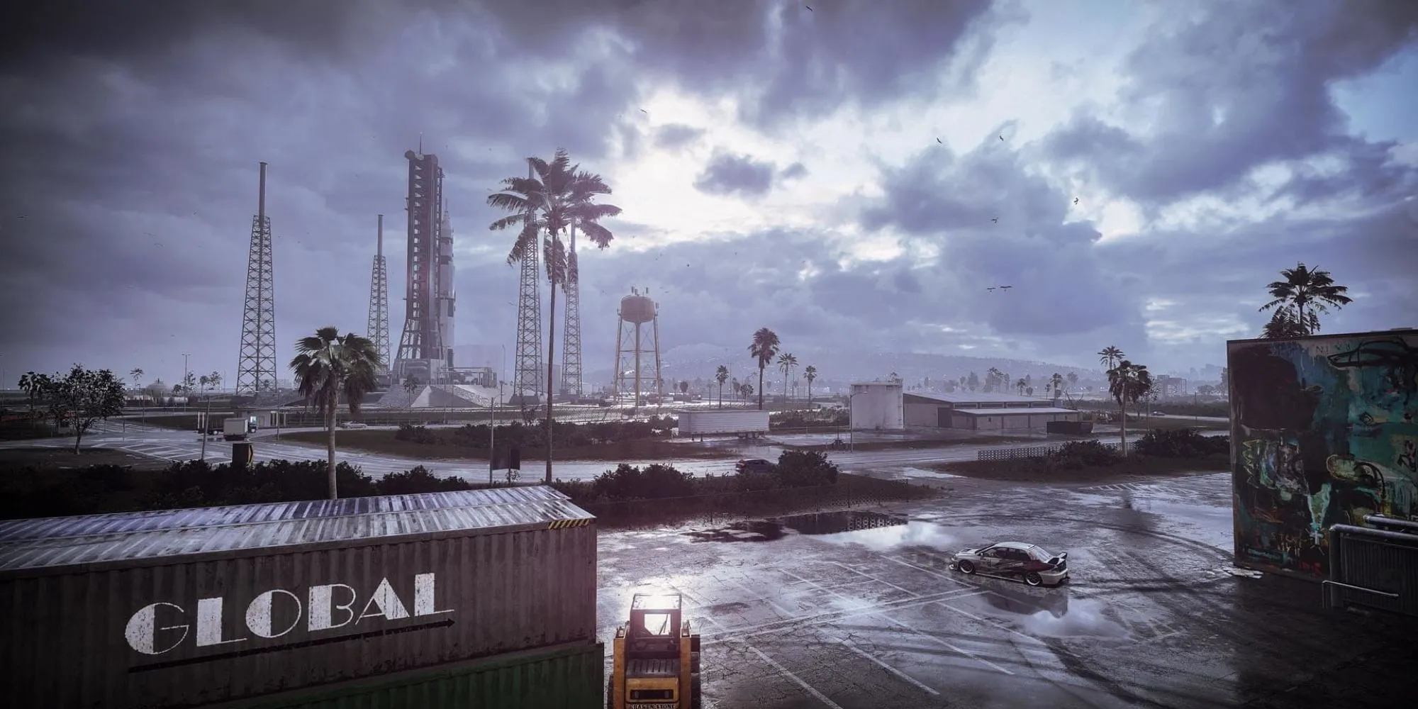 Đường phố Palm City về đêm trong Need for Speed Heat rực rỡ ánh đèn và tiềm ẩn nguy hiểm