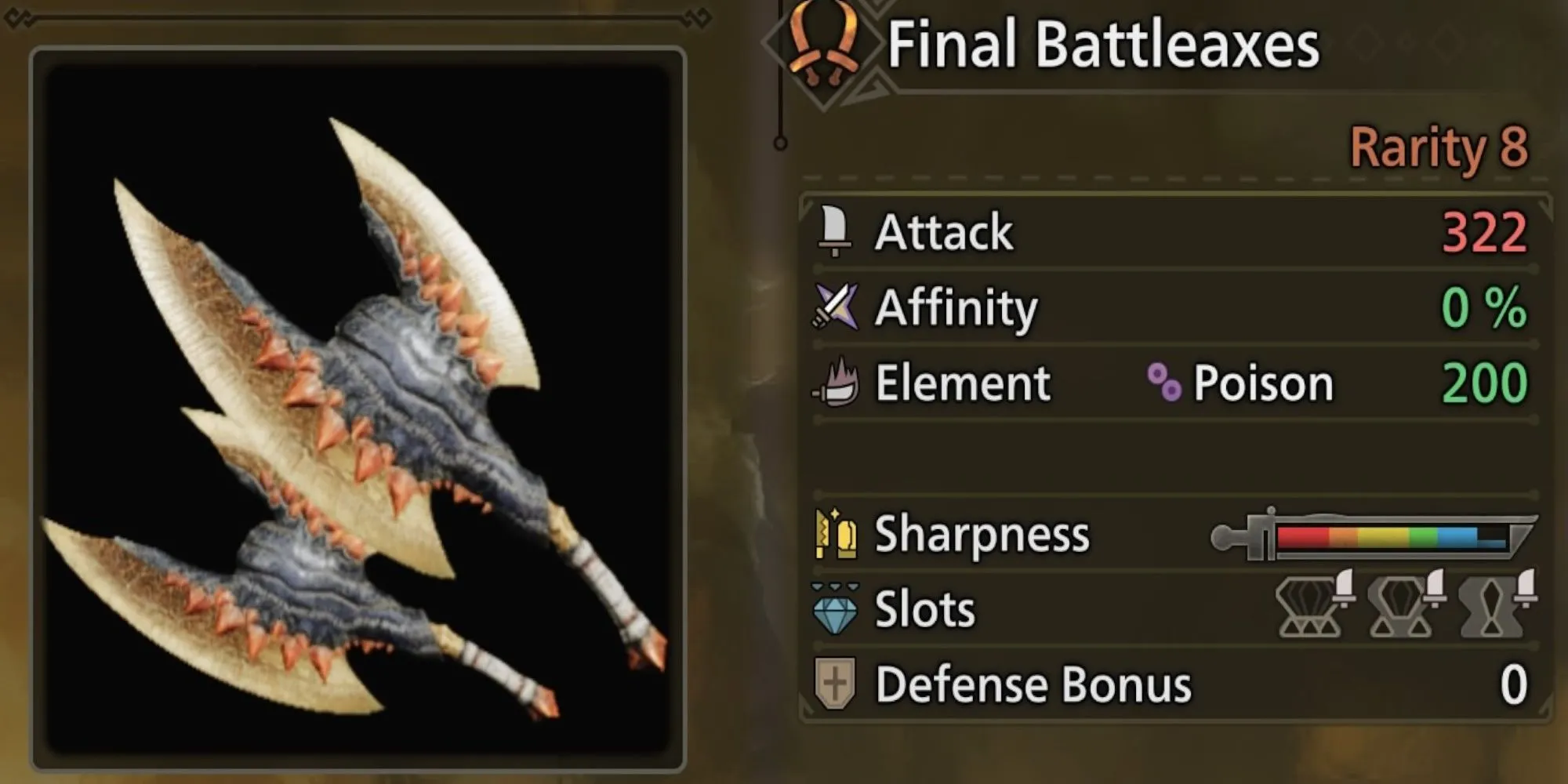 Final Battleaxes - Song đao hệ độc với sát thương vật lý ấn tượng từ Gypceros trong Monster Hunter Wilds