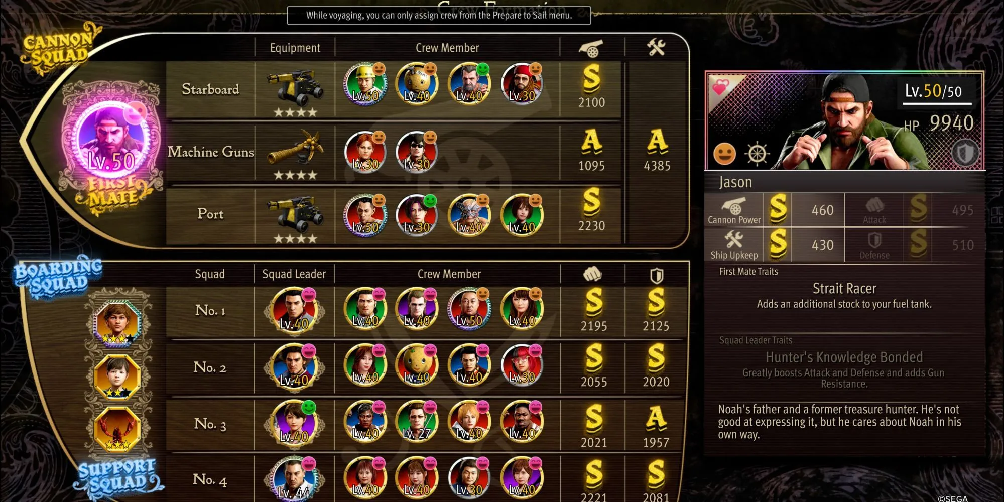 Giao diện đo lường tinh thần thuyền viên trong Like A Dragon Pirate Yakuza in Hawaii
