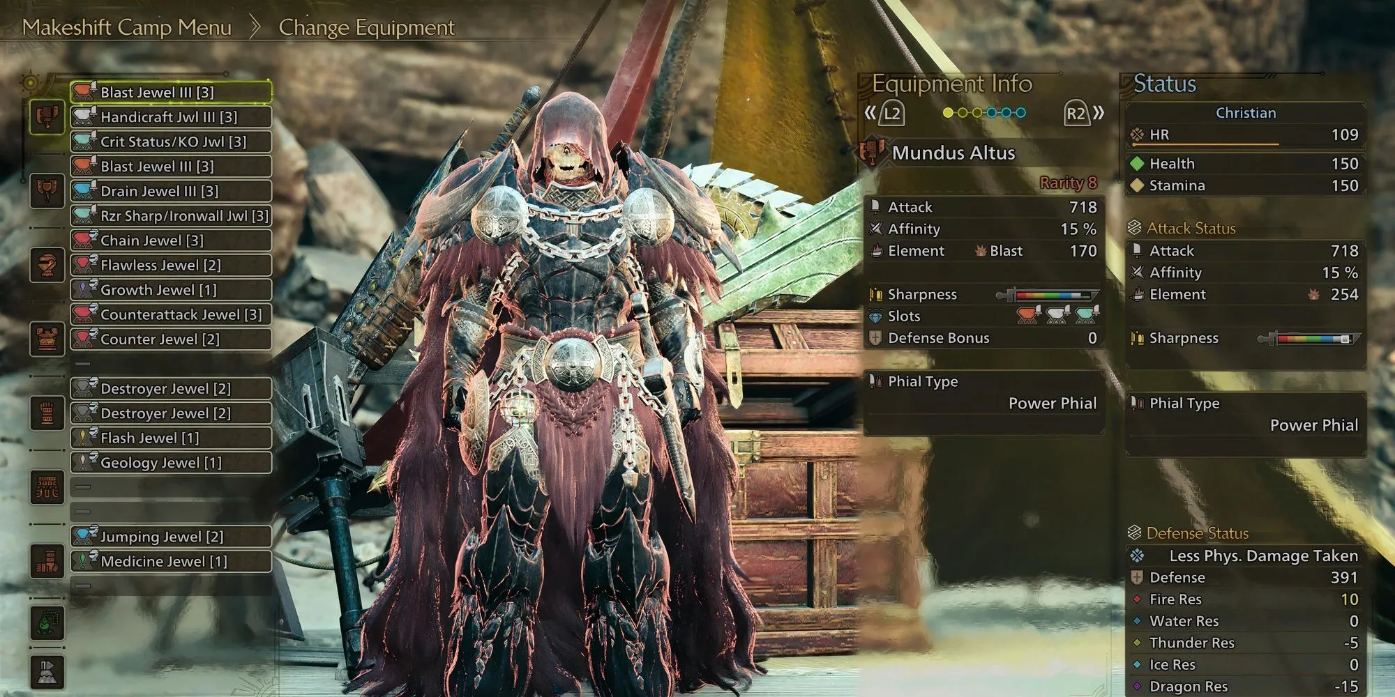Giao diện trang bị Decoration giúp tối ưu hóa sức mạnh và hiệu quả của Switch Axe trong Monster Hunter Wilds