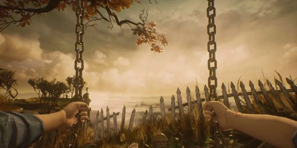 Góc nhìn người thứ nhất trên xích đu trong What Remains of Edith Finch