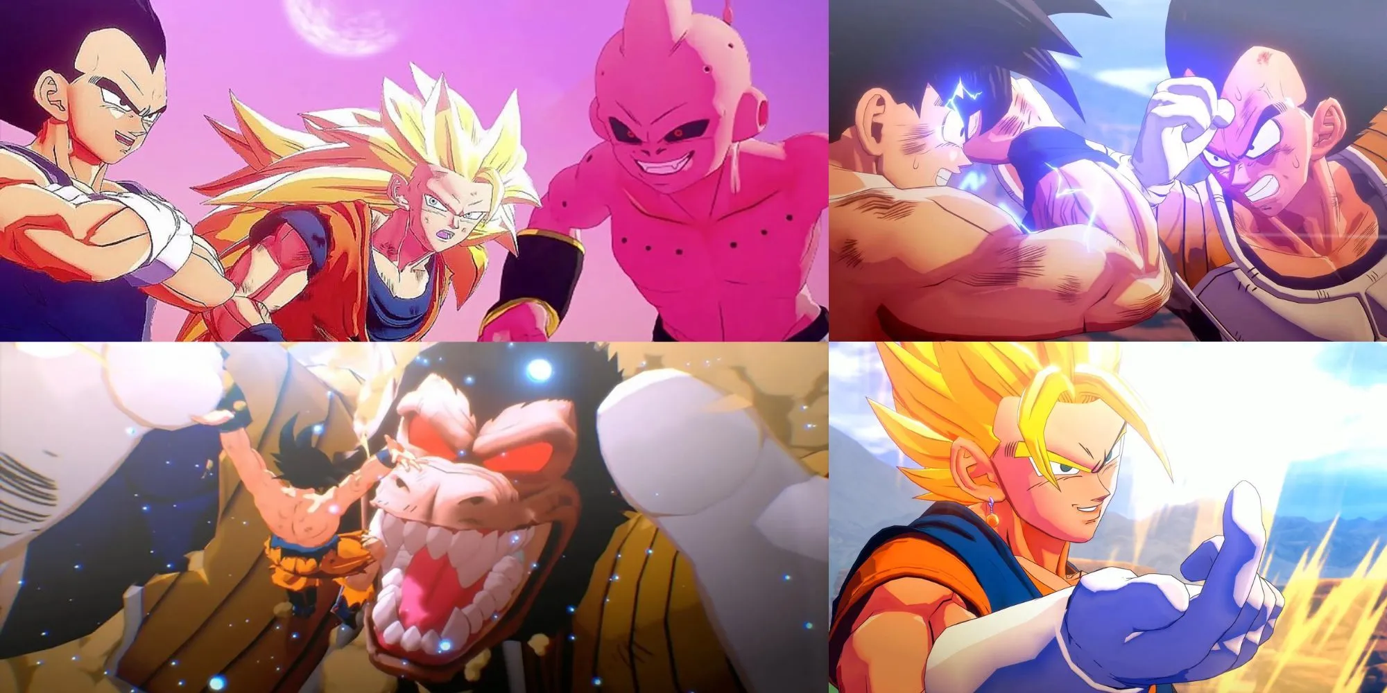 Goku trong trận chiến và các nhân vật khác trong Dragon Ball Z Kakarot.