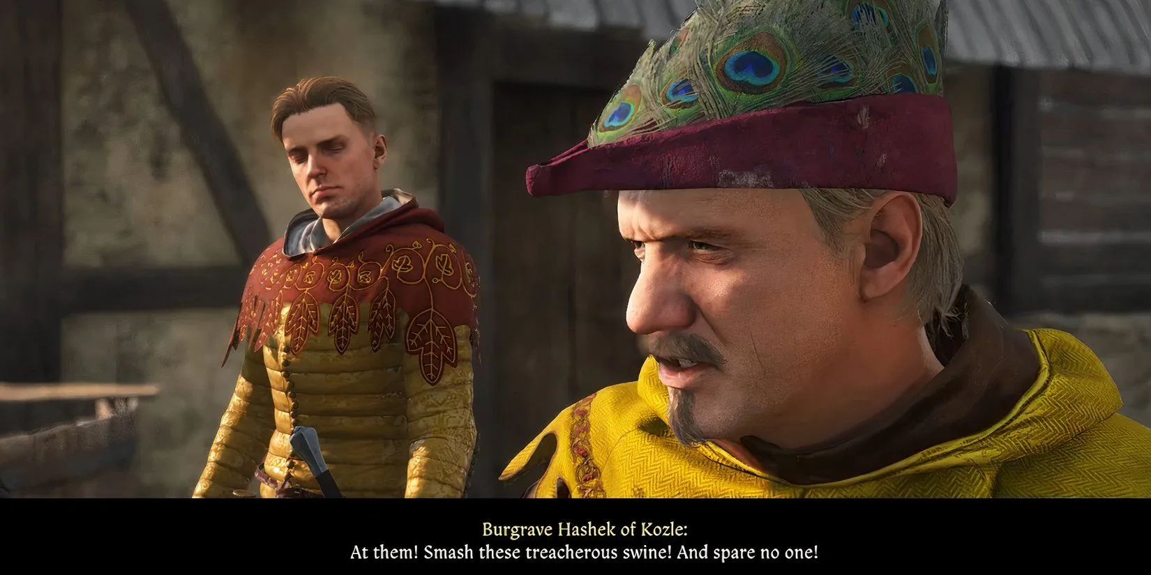 Hashek thể hiện sự tàn bạo khi người chơi chọn theo phe ông ta trong Kingdom Come Deliverance 2