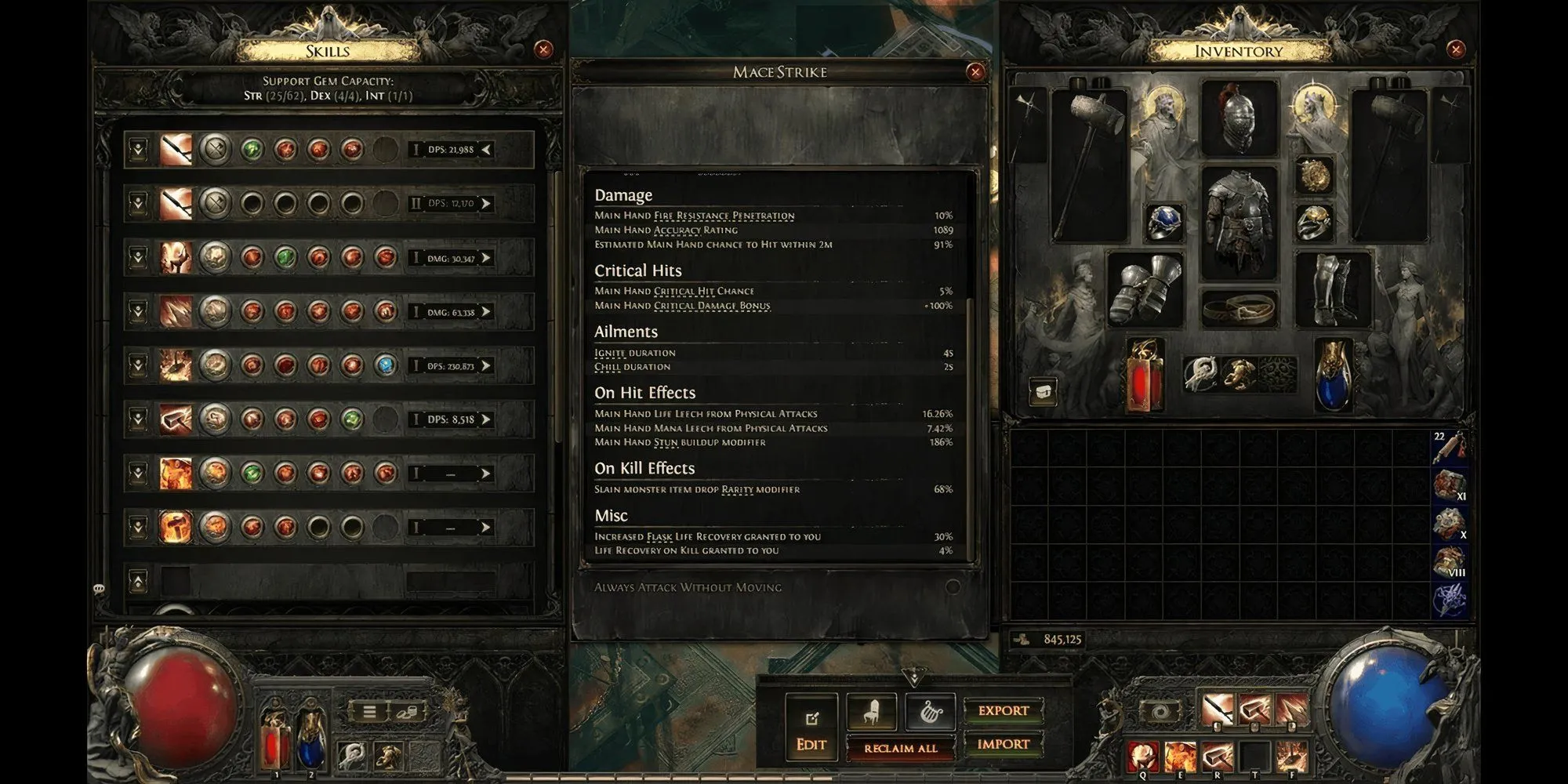 Hiển thị chỉ số, kỹ năng và giáp cho các build endgame trong Path of Exile 2