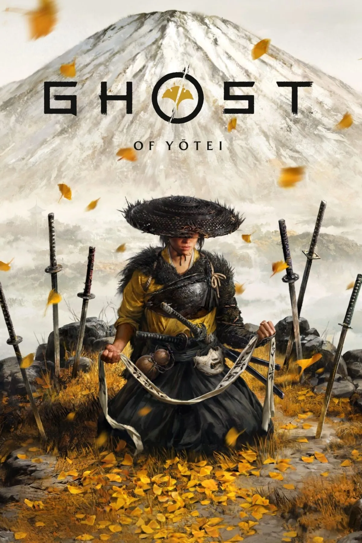 Hình ảnh artwork chính thức của Ghost of Yotei với nhân vật Atsu và phong cảnh núi tuyết
