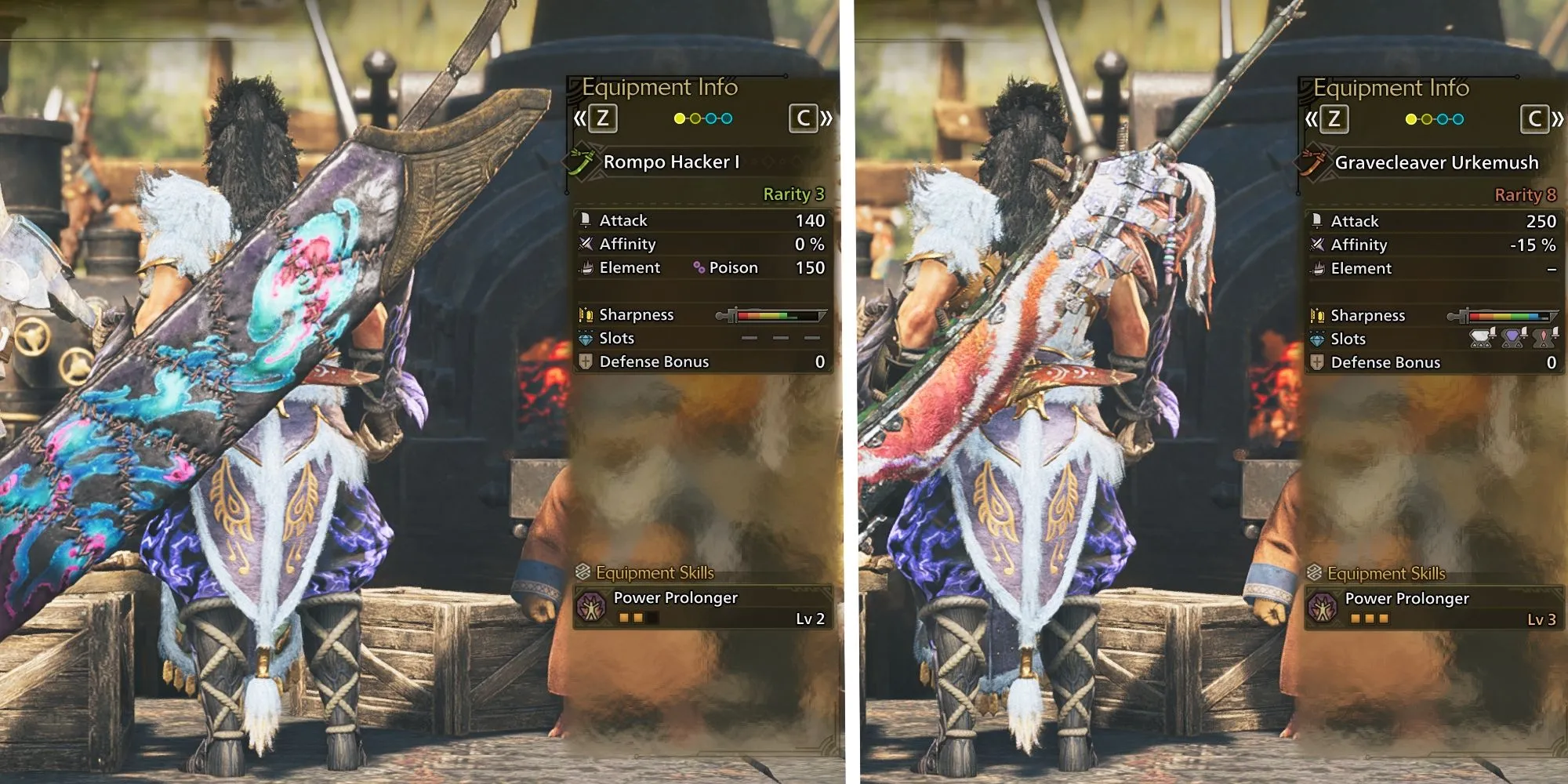 Hình ảnh các cây Long Sword được đề xuất cho người chơi trong Monster Hunter Wilds