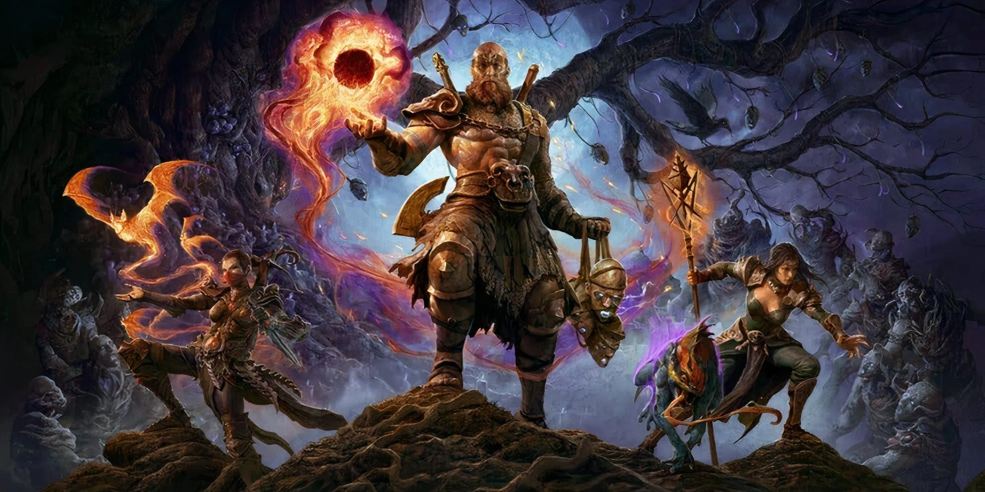 Hình ảnh chủ đạo của Diablo 4 Season 8 với biểu tượng và không khí u ám