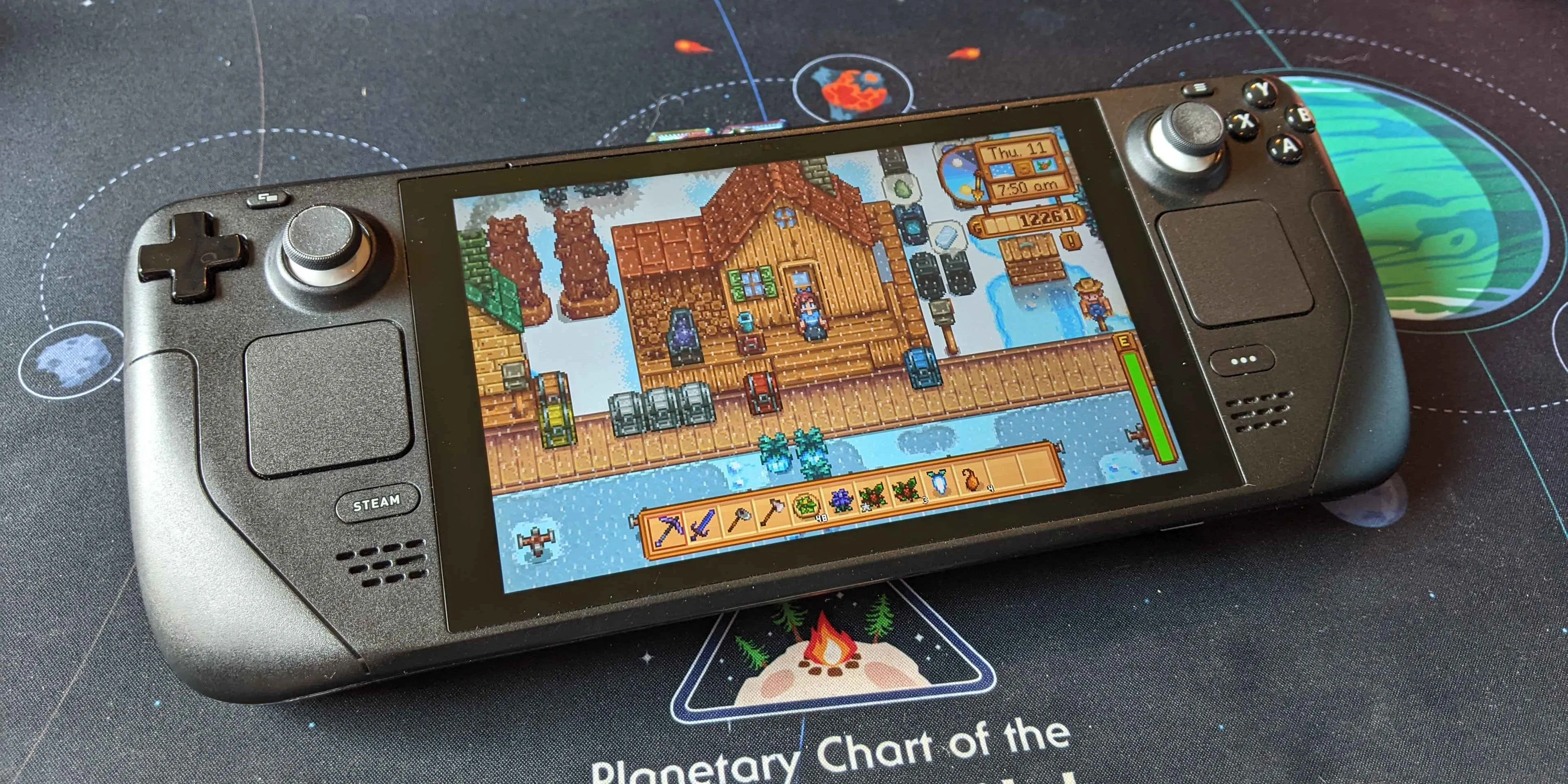 Hình ảnh game Stardew Valley đang chạy trên thiết bị Steam Deck.