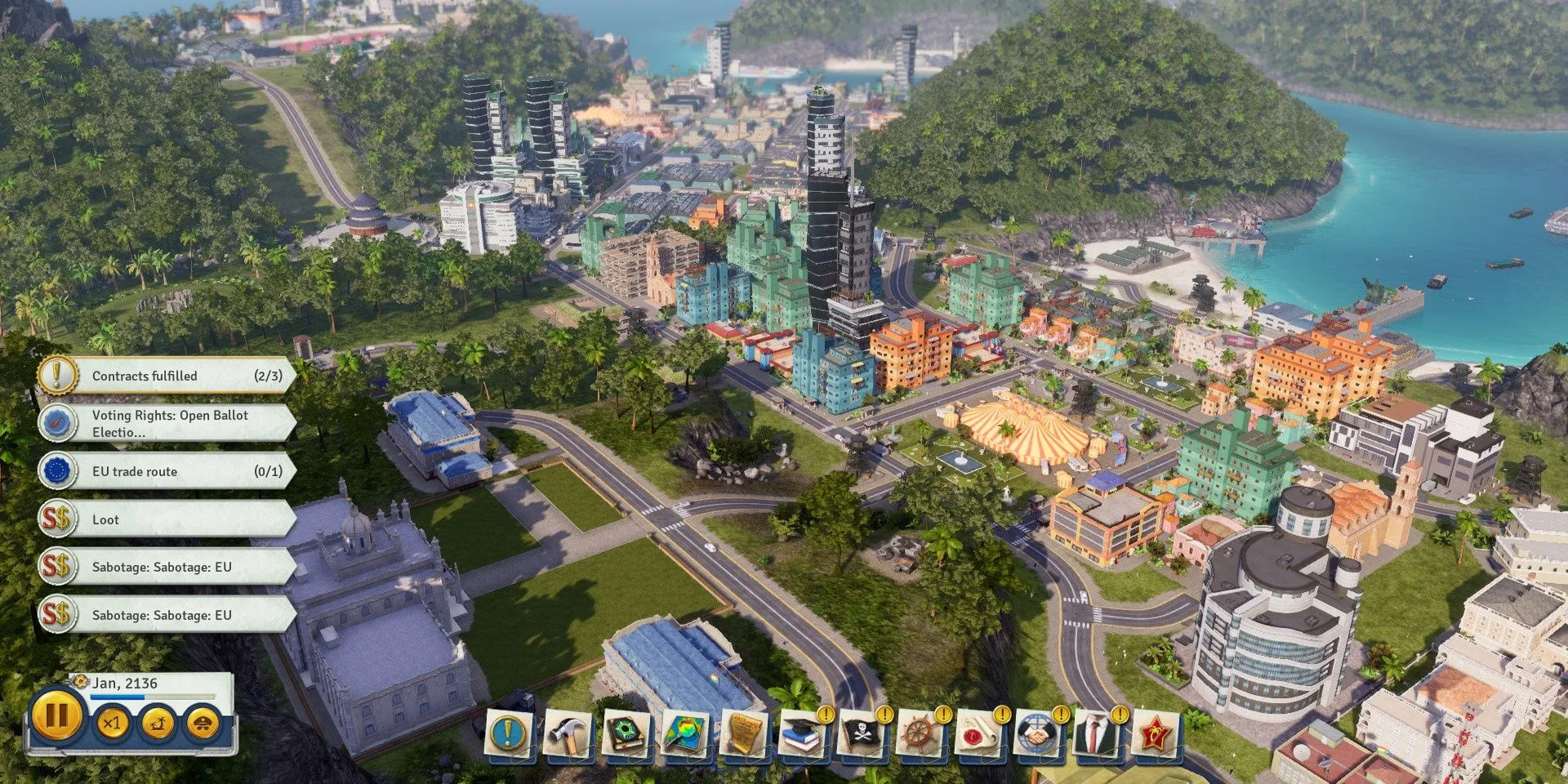 Hình ảnh gameplay quản lý quốc đảo trong Tropico 6