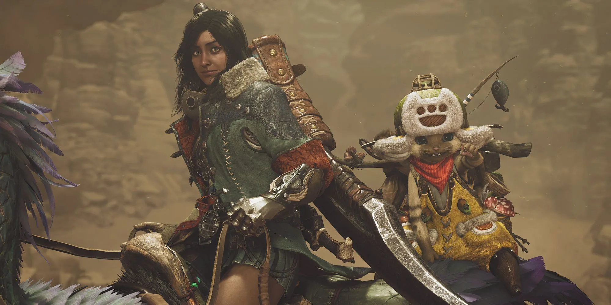 Hình ảnh nhân vật trong Monster Hunter Wilds, minh họa đồ họa và không khí game.