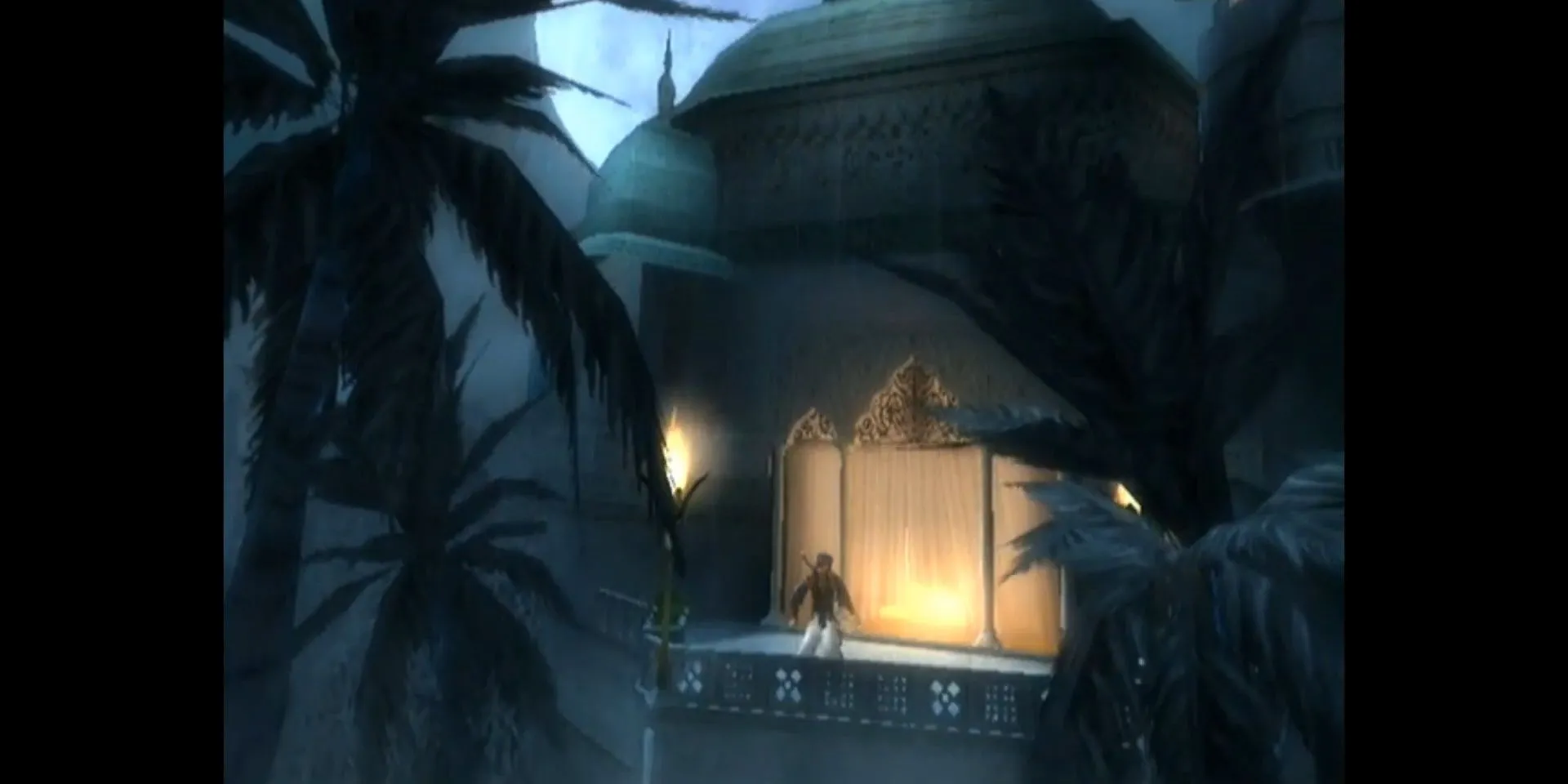 Hoàng tử Ba Tư và Farah trong một cảnh game Prince of Persia The Sands of Time