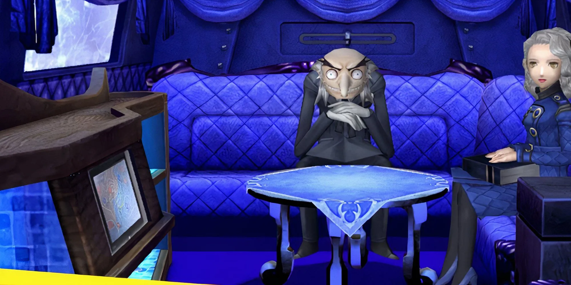 Igor và Marie ngồi trong Velvet Room trong Persona 4