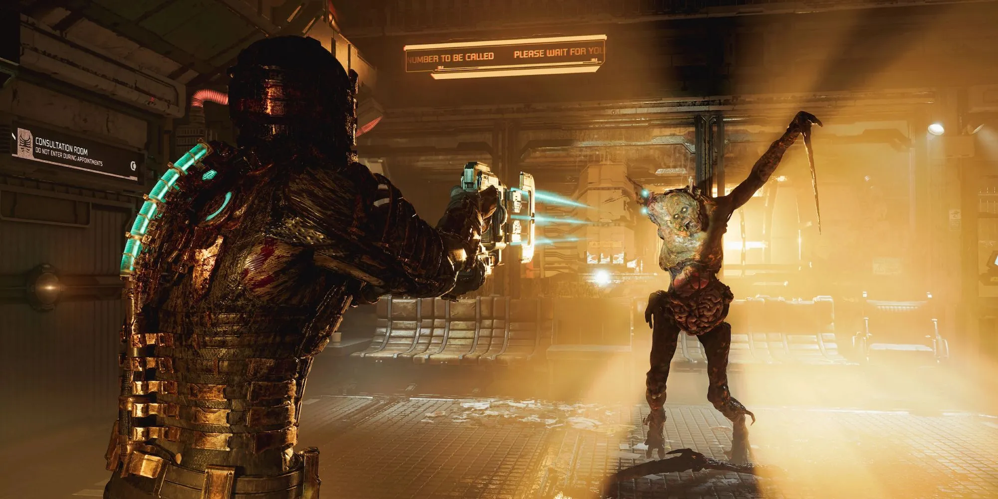 Isaac Clarke chiến đấu với Necromorph trong không gian kinh hoàng của Dead Space Remake