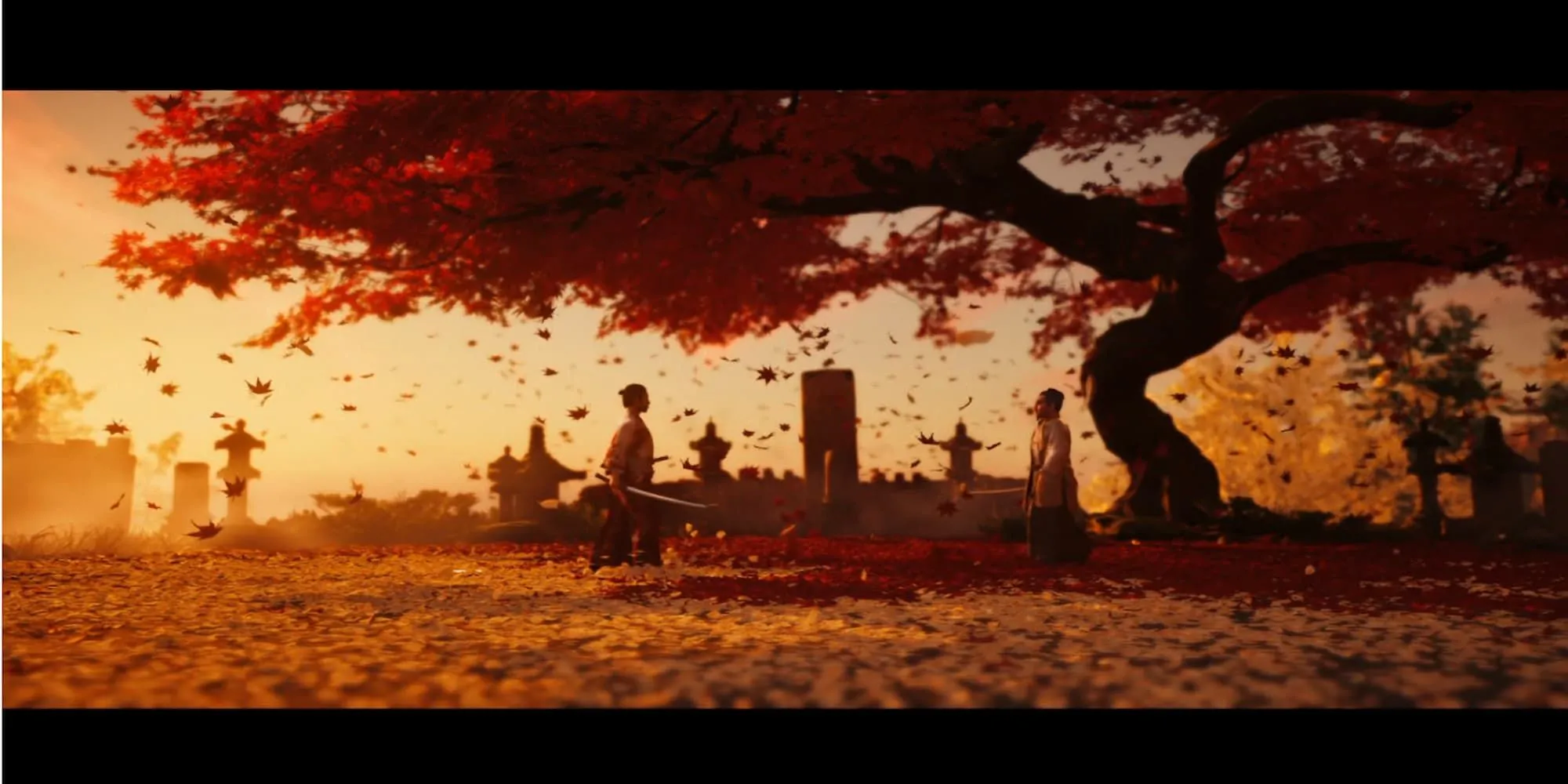 Jin Sakai và Lãnh chúa Shimura đối đầu trong Ghost of Tsushima