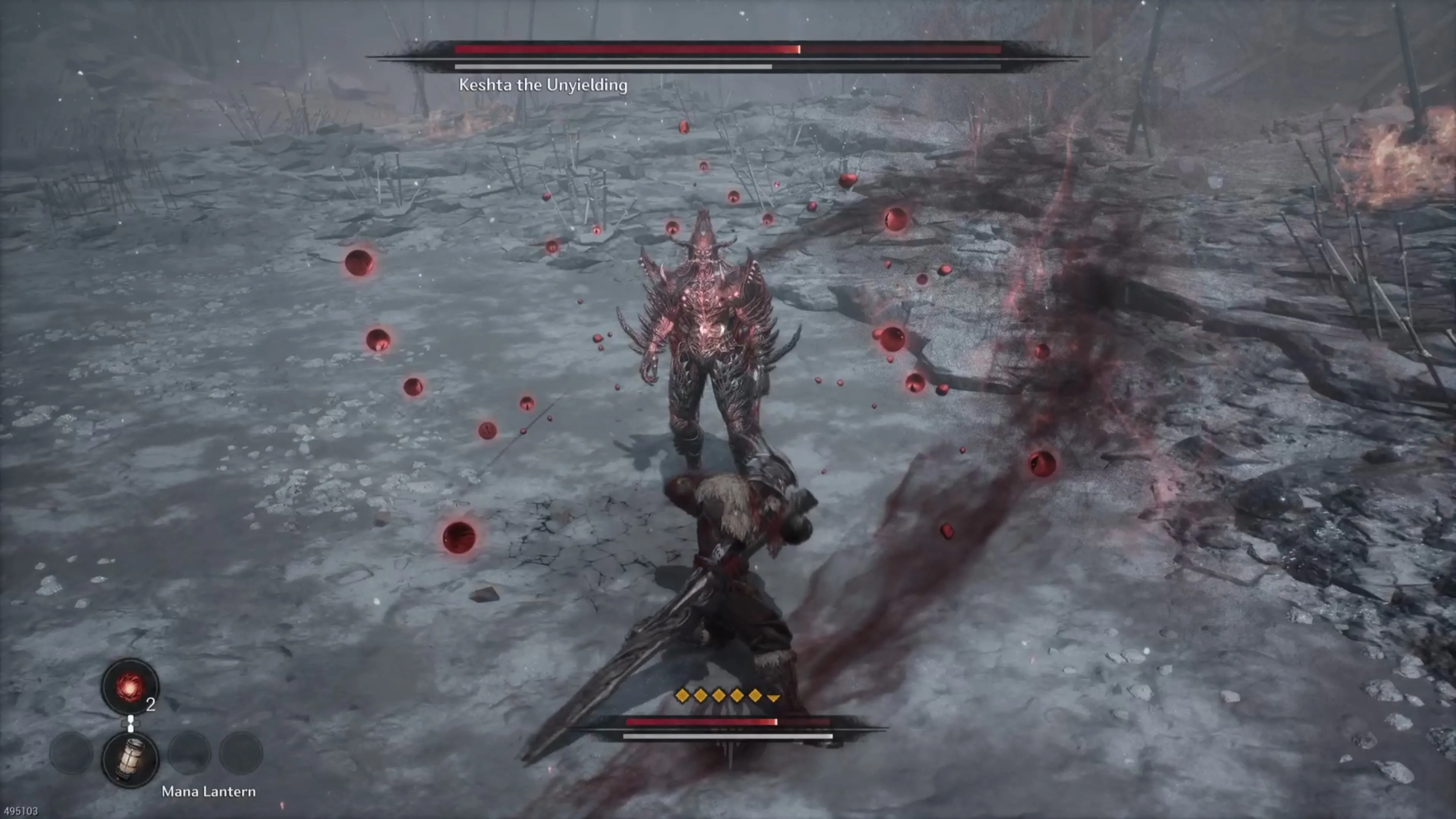 Khazan đối đầu với boss Keshta trong nhiệm vụ Stormpass Phantom of Combat