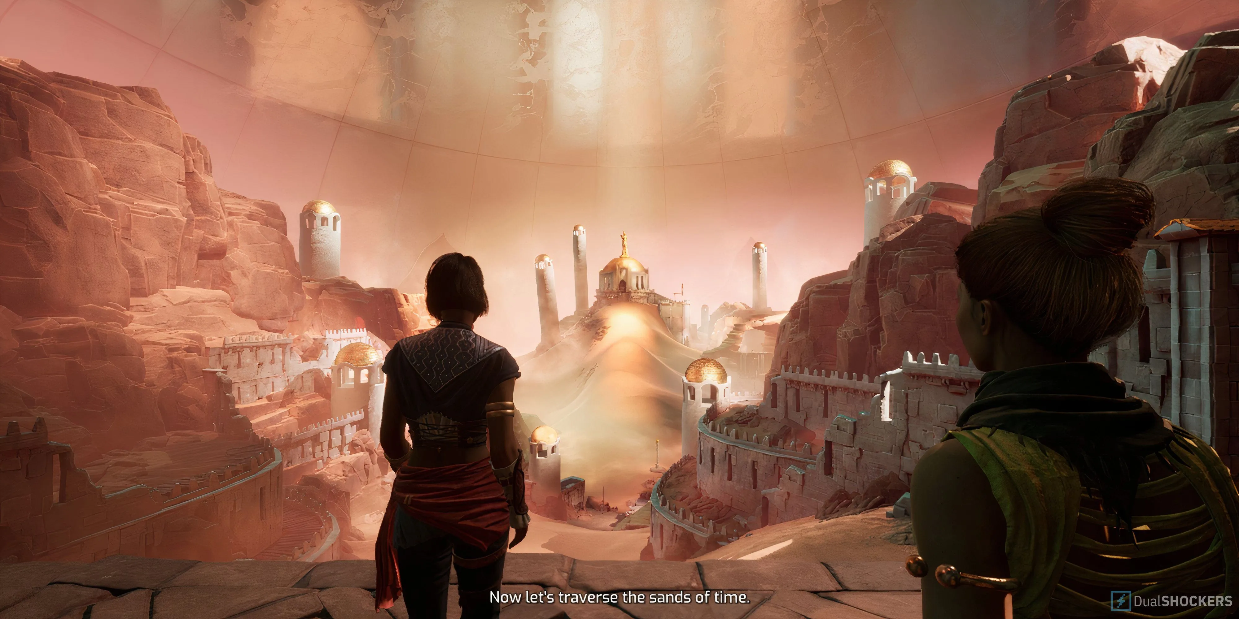 Khung cảnh sa mạc trong nhiệm vụ phụ Legend of the Sandfish của Split Fiction gợi nhớ Prince of Persia: Sands of Time.