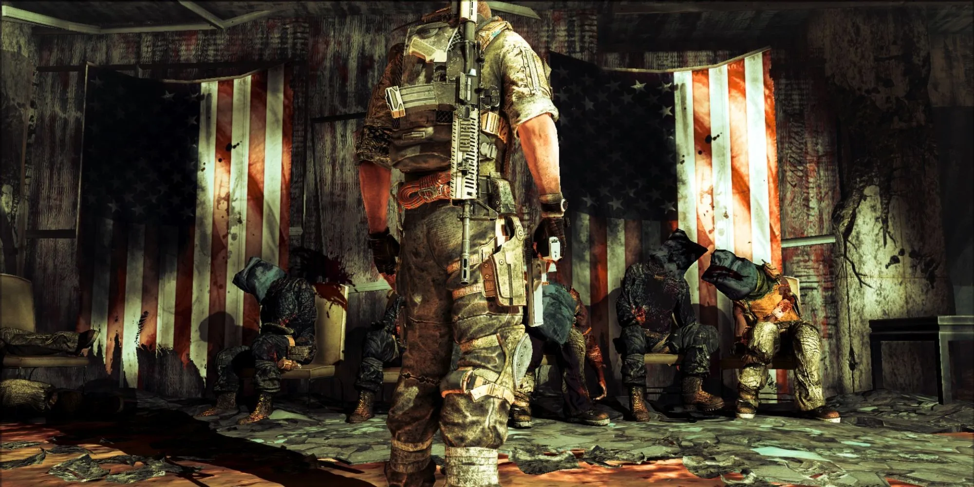 Lính bị bắt trói trong một cảnh của Spec Ops: The Line