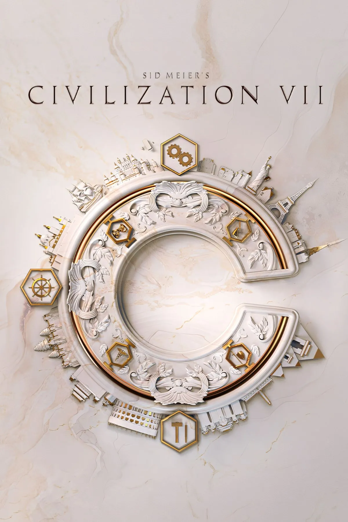 Logo Sid Meier's Civilization VII với nền nghệ thuật đặc trưng