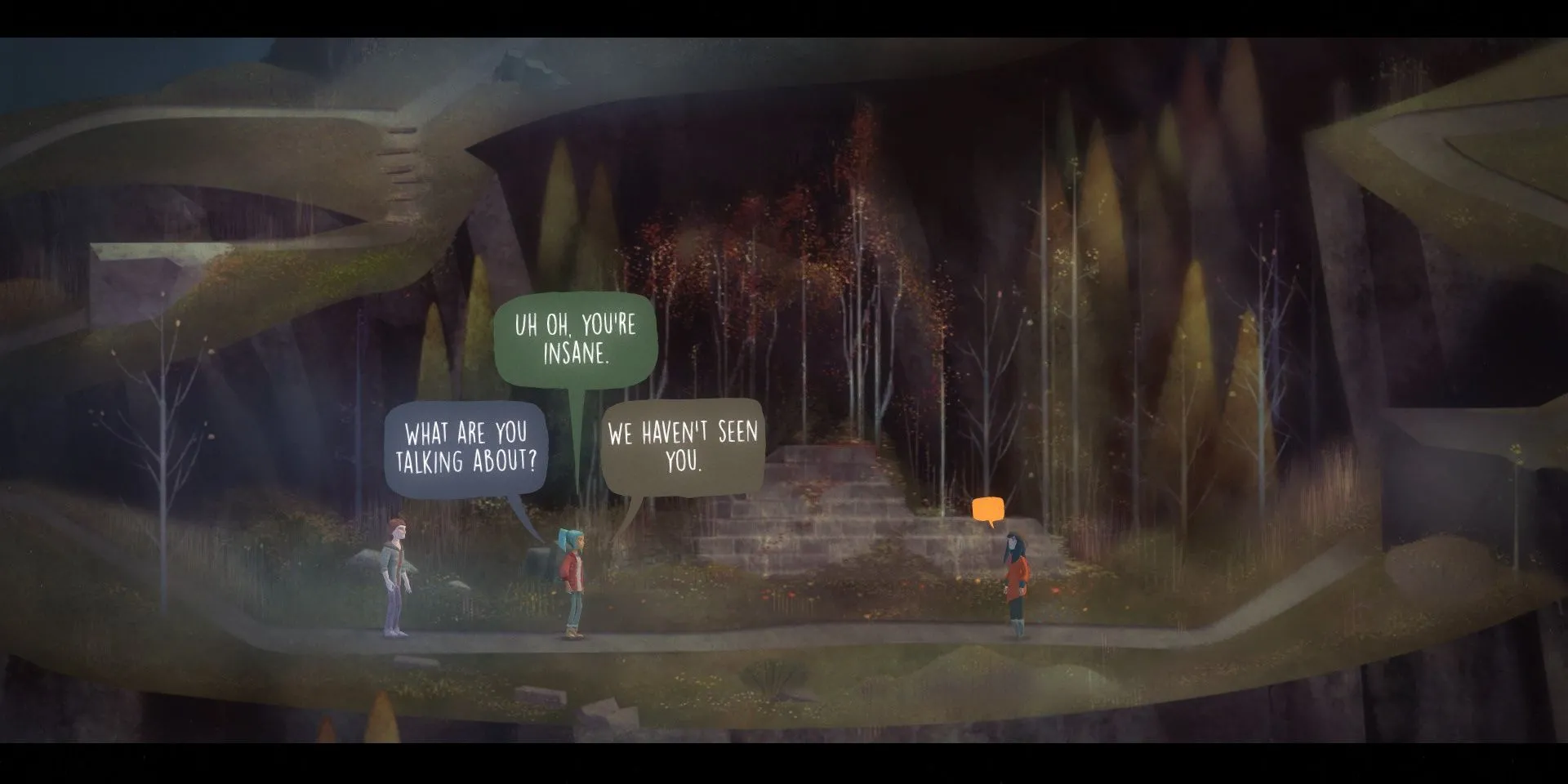 Lựa chọn hội thoại ảnh hưởng đến cốt truyện trong game Oxenfree