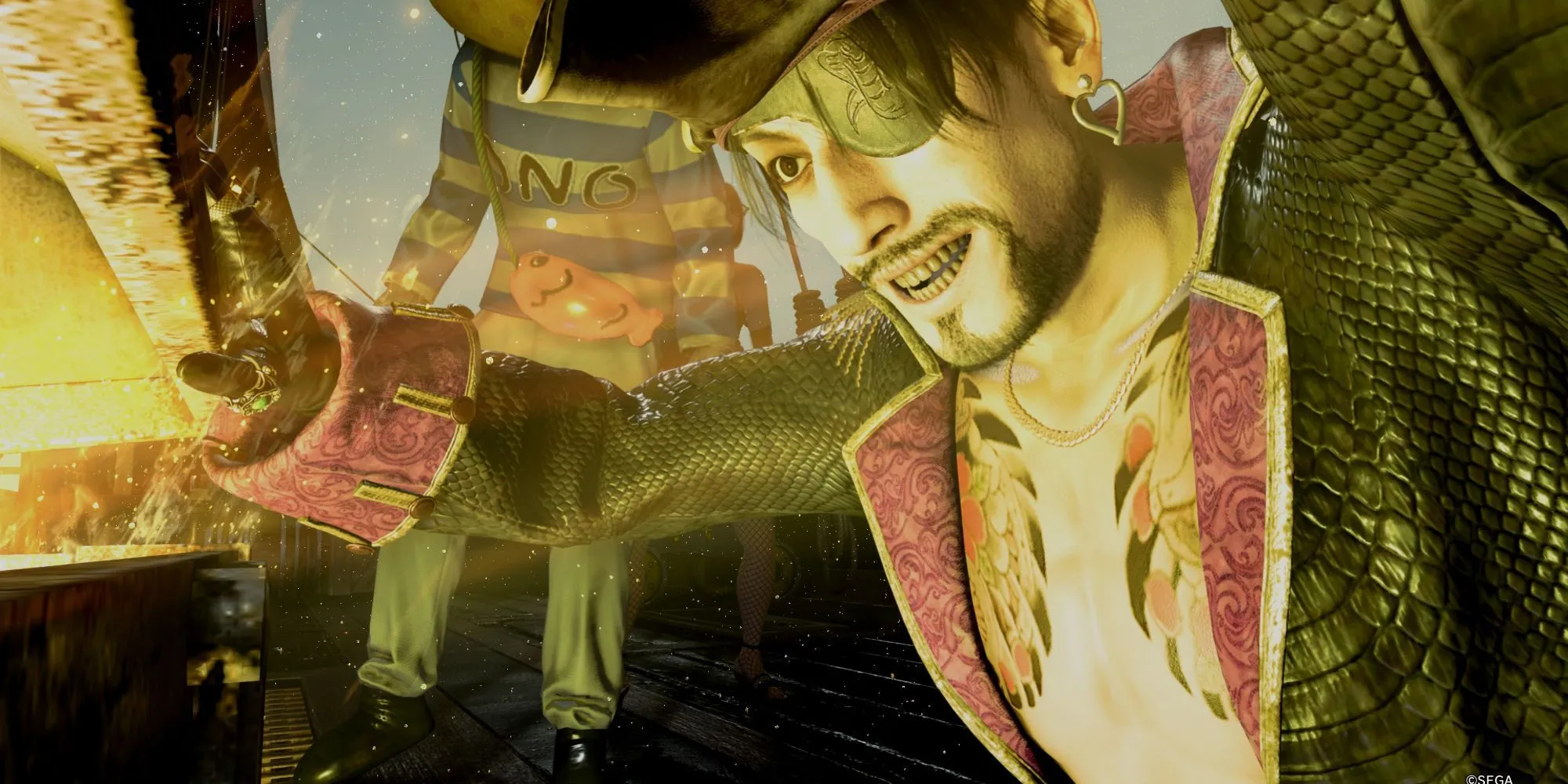 Majima trong Like a Dragon Pirate Yakuza diện trang phục tùy chỉnh