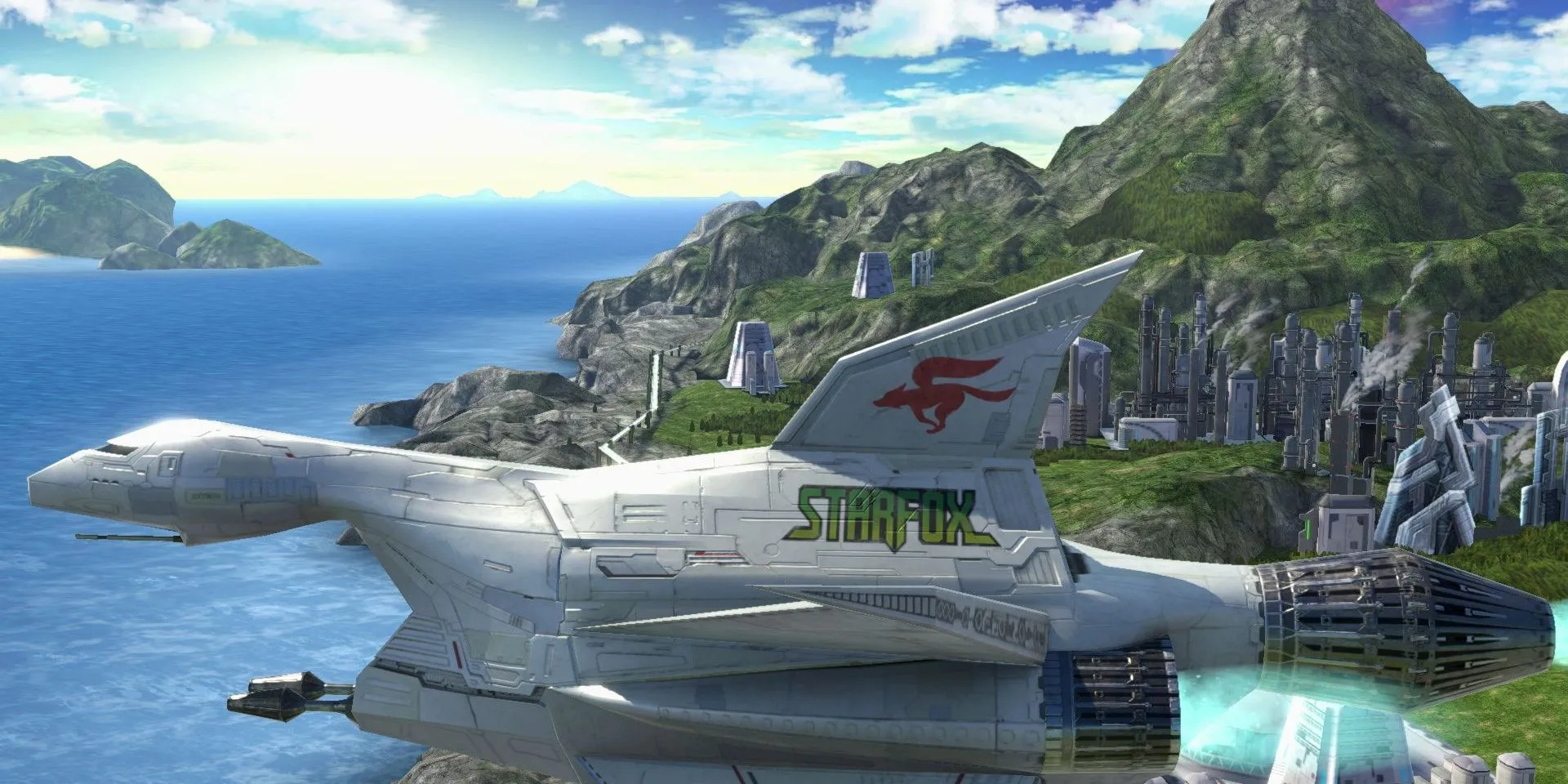 Màn chơi Corneria quen thuộc trong Super Smash Bros. Ultimate với phi thuyền Arwing