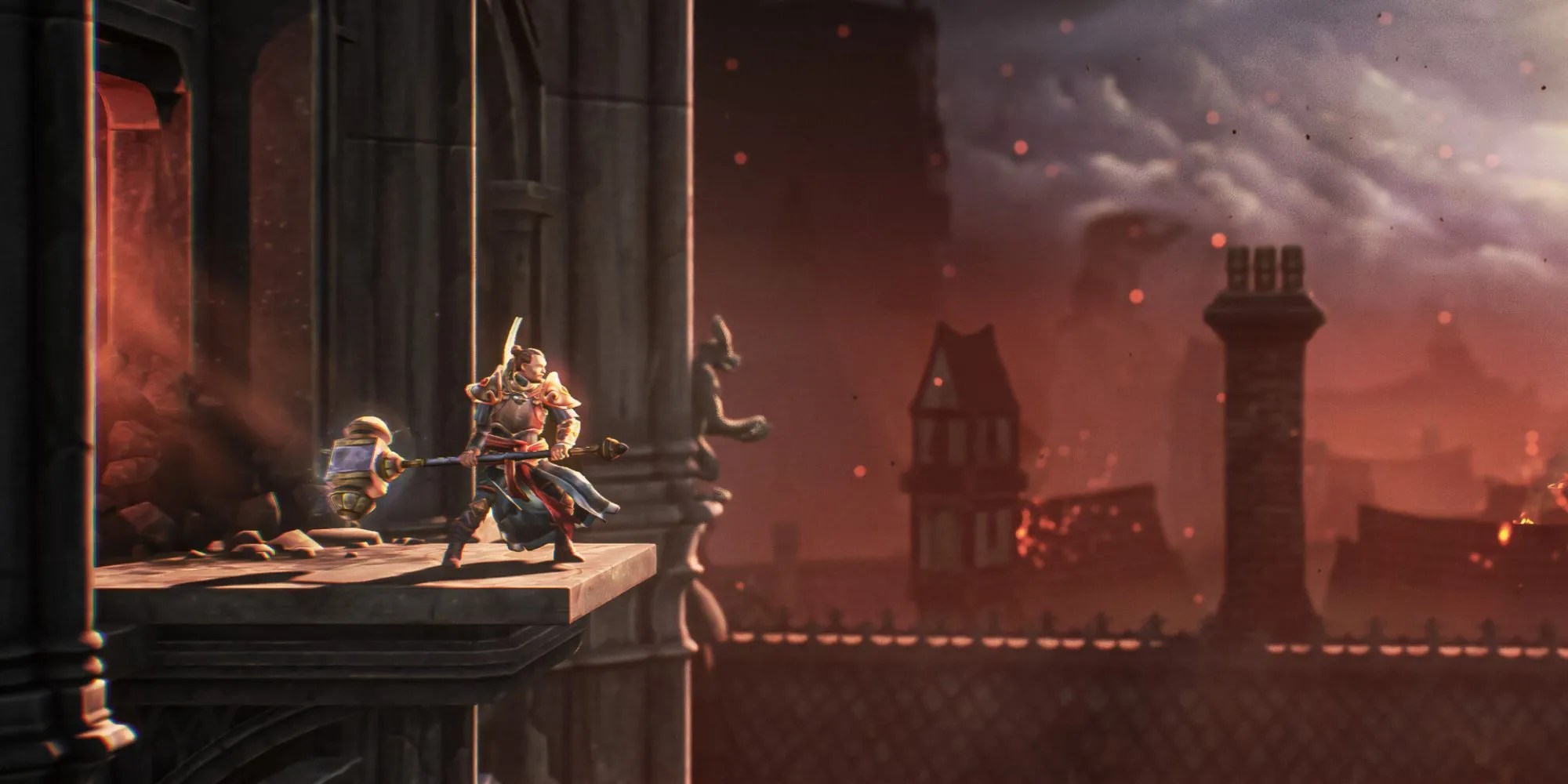 Màn chơi trong Mandragora Whispers of the Witch Tree với kiến trúc lâu đài và phong cách Metroidvania