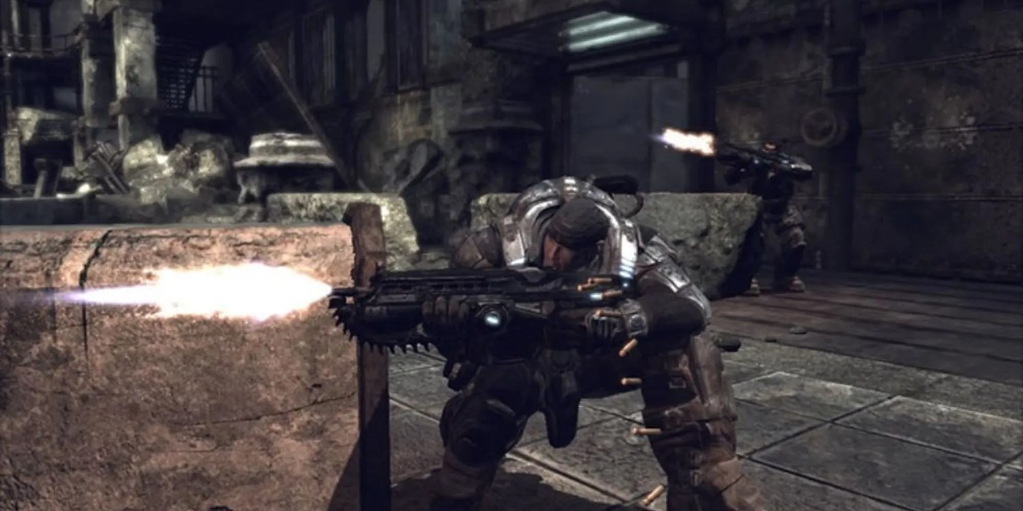Marcus Fenix và đồng đội trong Gears of War - tựa game TPS định hình cơ chế ẩn nấp