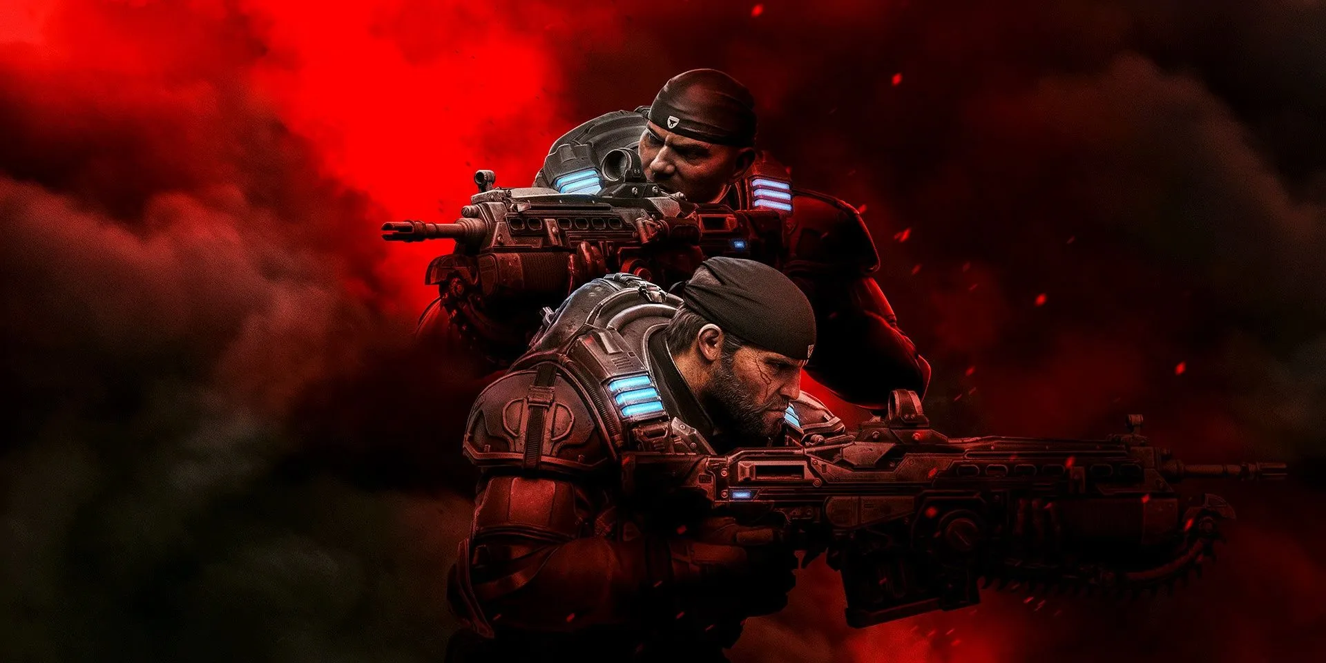 Marcus và Del trong Gears 5, tựa game bắn súng co-op đỉnh cao