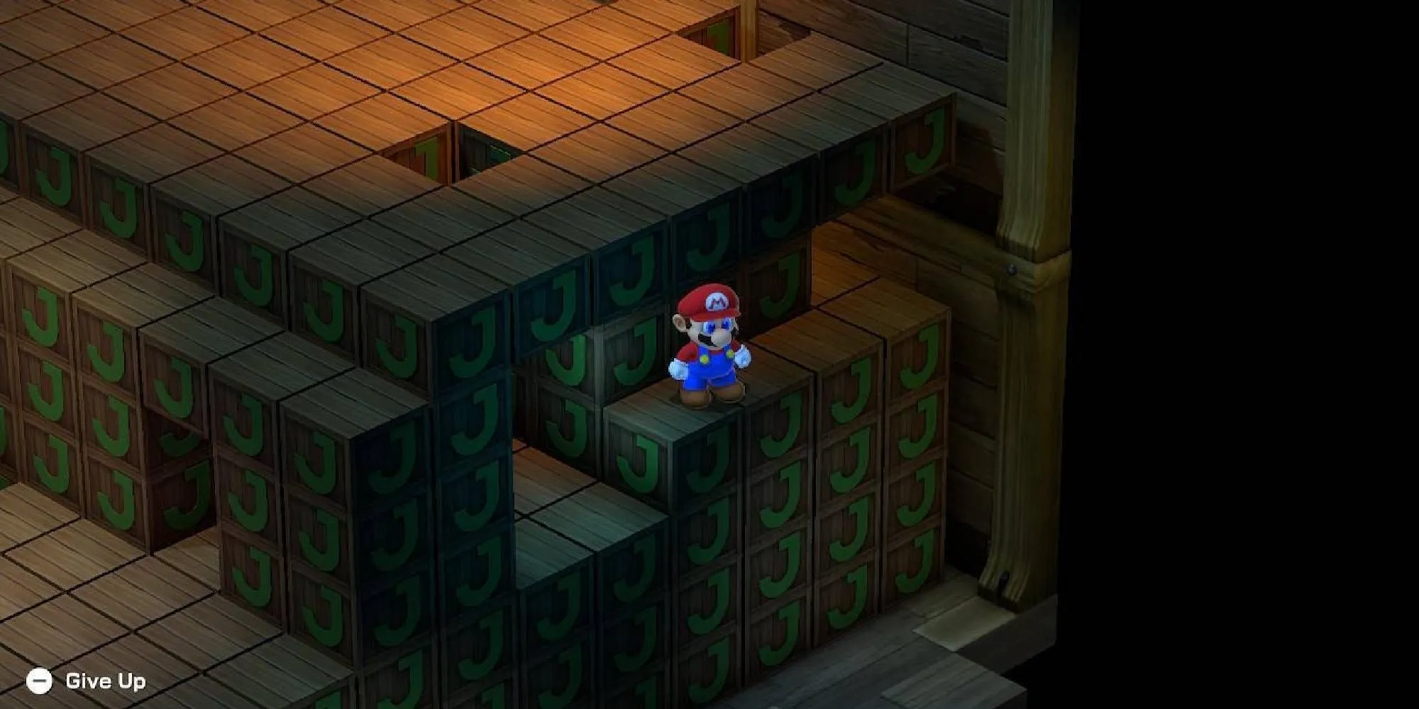 Mario lạc trong mê cung 3D dưới biển sâu trong game Super Mario RPG